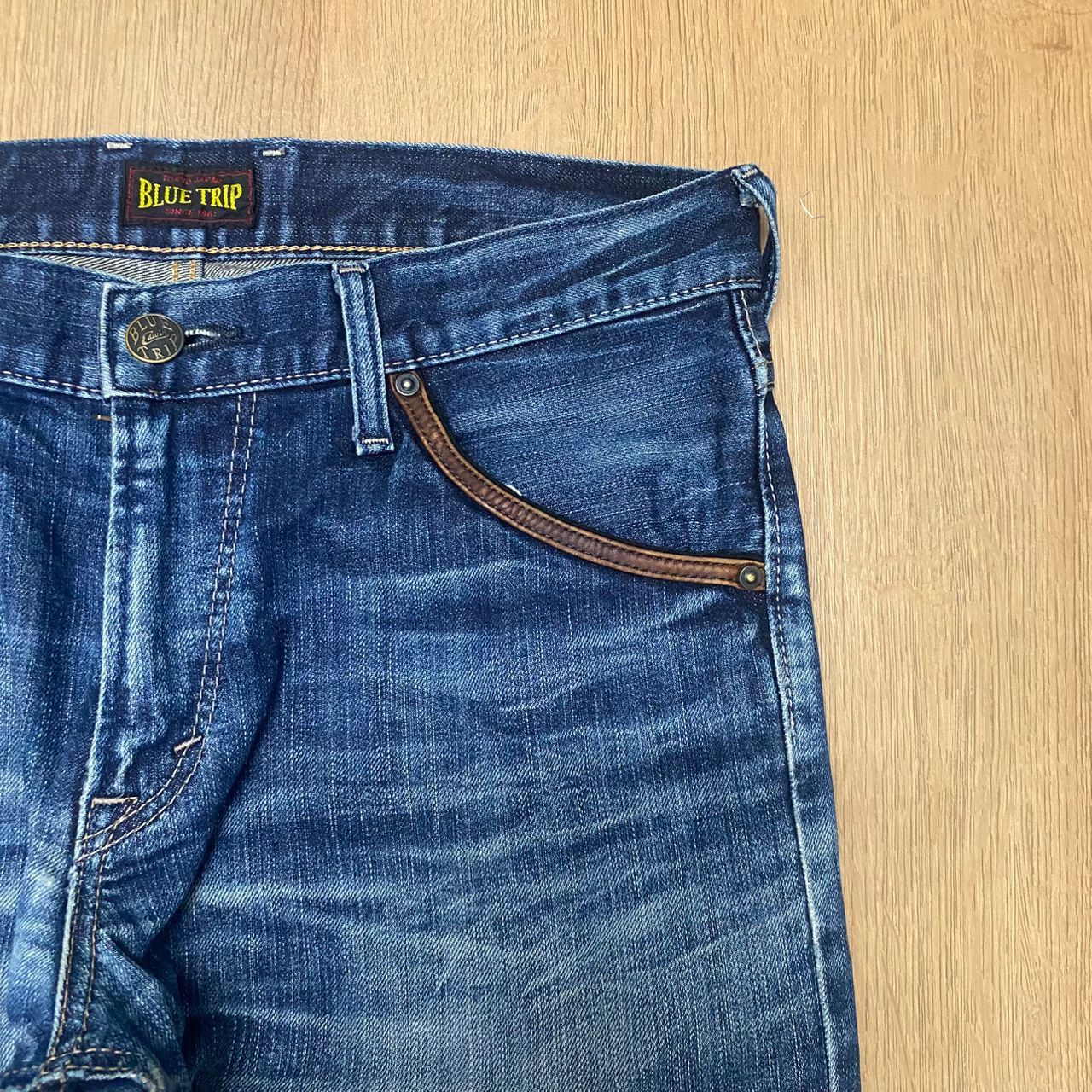 Edwin Vintage Edwin Blue Trip Distressed Denim Size US 31 - 9 Thumbnail