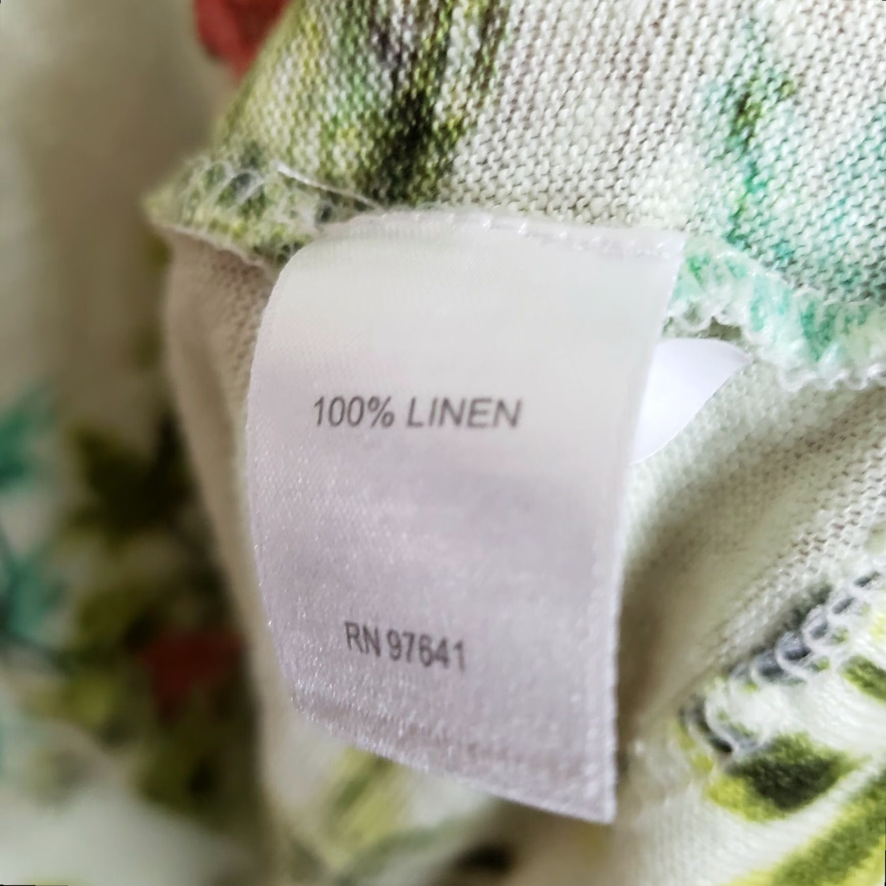 J. Jill J Jill Love Linen Womens Tee 1X Short Sleeve Green Floral T-Shirt Shirt Ladies Womens 1X Green Floral Linen Shirt Size 40" / US 18 - 5 Thumbnail