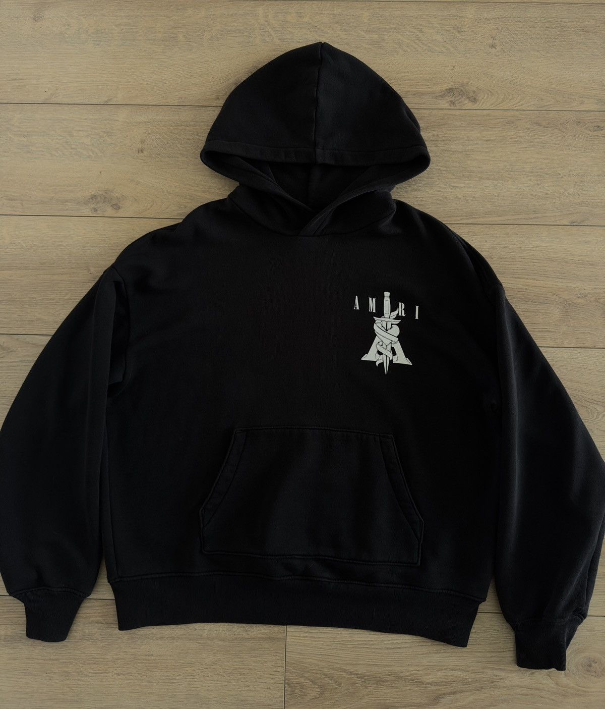 Image of Amiri Dagger Logo Hoodie in Black, Men's (Size Small)