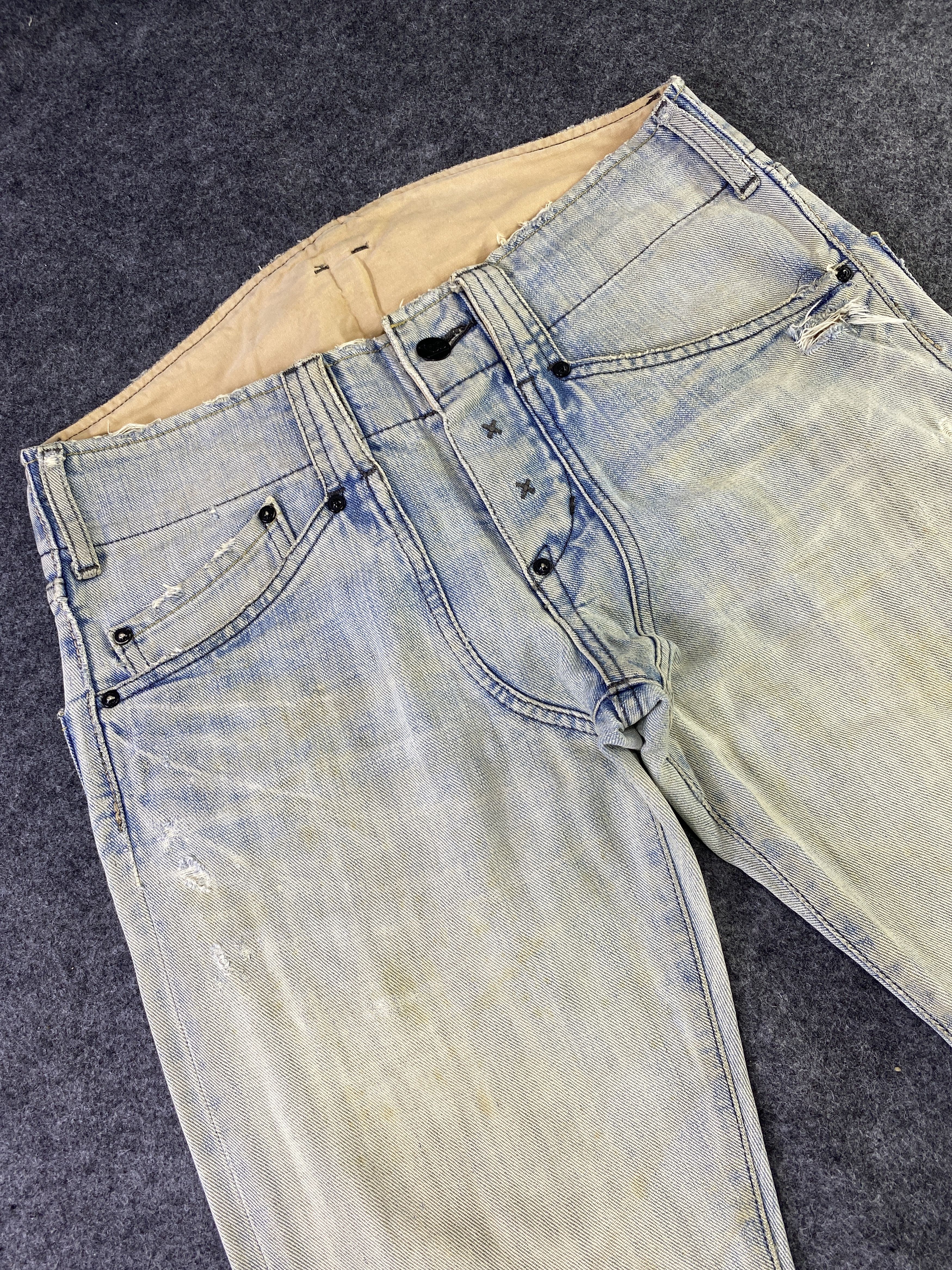 Lee Vintage Lee Low Waisted Distressed Jeans - J893 Size 30" / US 8 / IT 44 - 5 Thumbnail