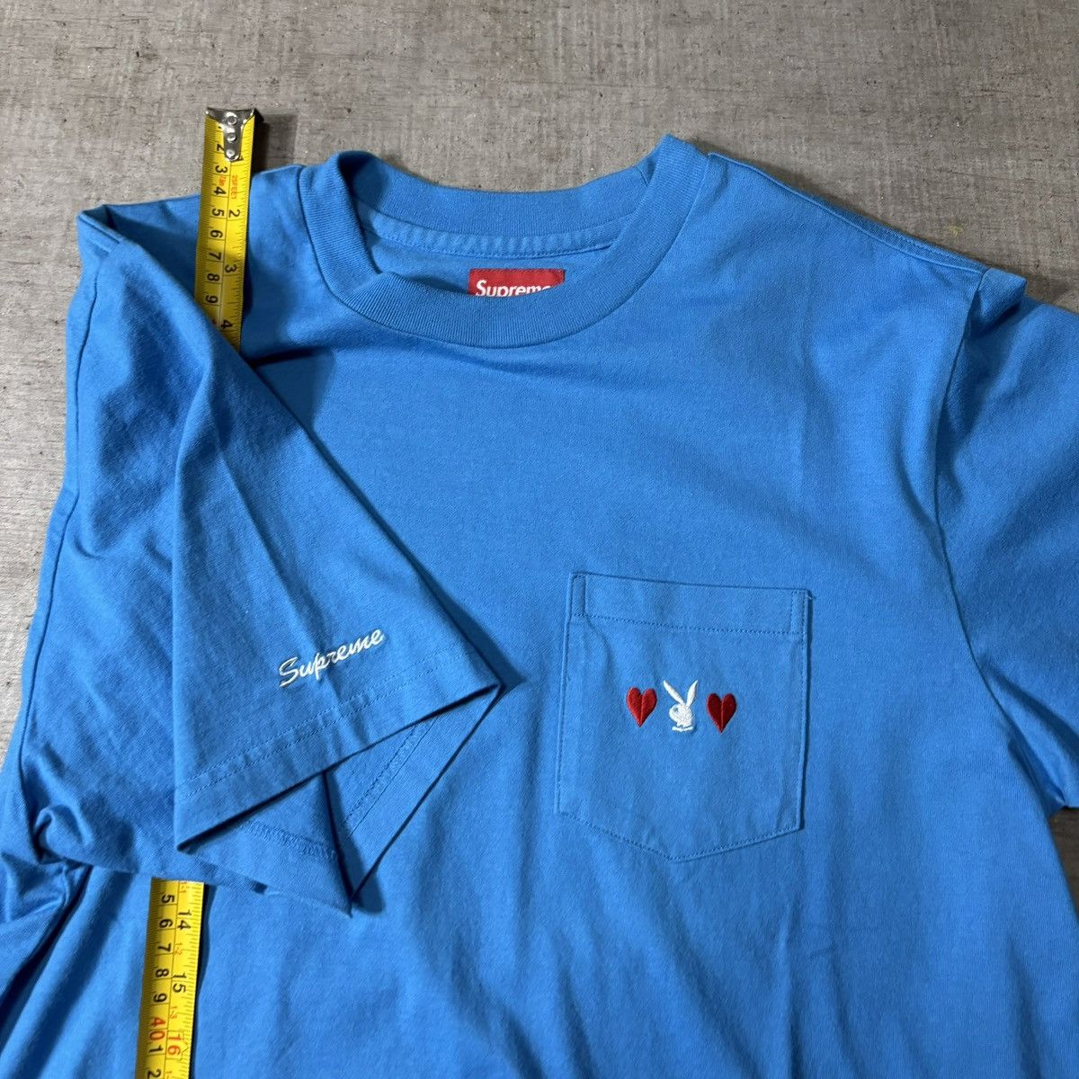 Playboy × Supreme Supreme x Playboy “Hearts Pocket Tee” – Blue Size US M / EU 48-50 / 2 - 3 Thumbnail