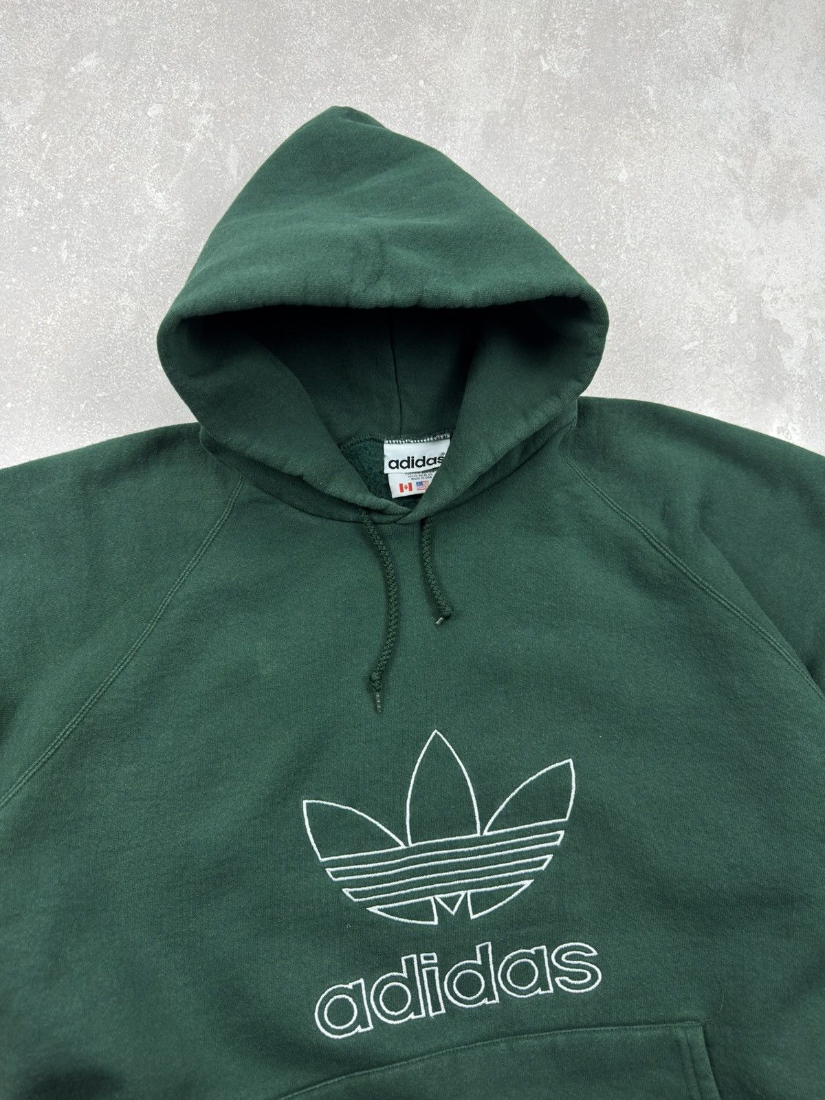 Adidas Vintage Adidas 90s Made In USA Boxy Fit Green Hoodie Y2k Size US XXL / EU 58 / 5 - 7 Thumbnail