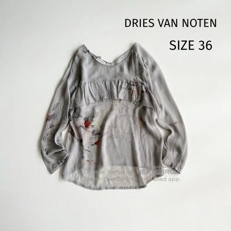 Dries Van Noten Dries Van Noten size:36 Gray Long-Sleeve Top Size S / US 4 / IT 40 - 2 Thumbnail