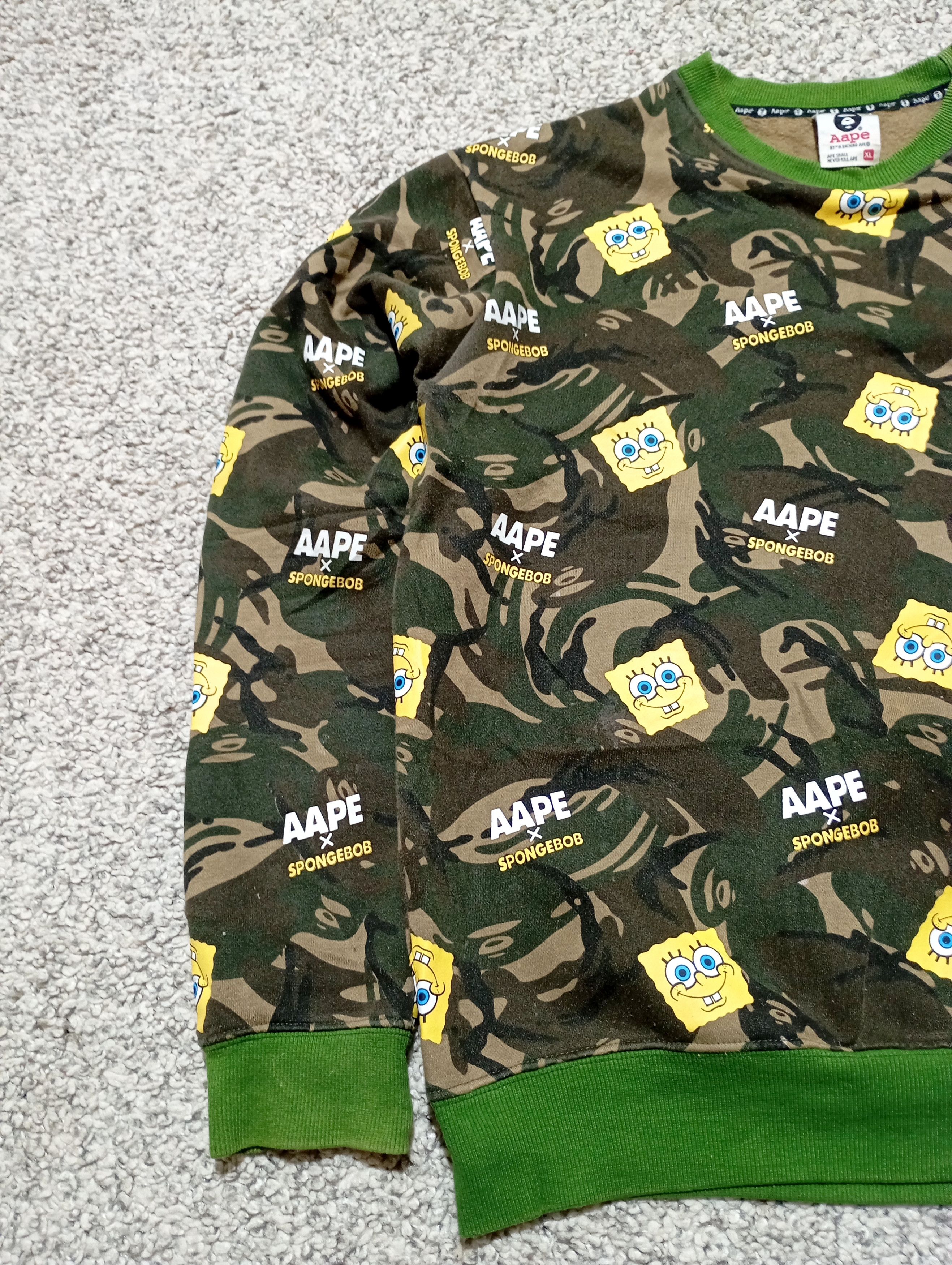 Aape Aape by A Bathing Ape x SpongeBob Crewneck Sweatshirt Size US XL / EU 56 / 4 - 3 Thumbnail