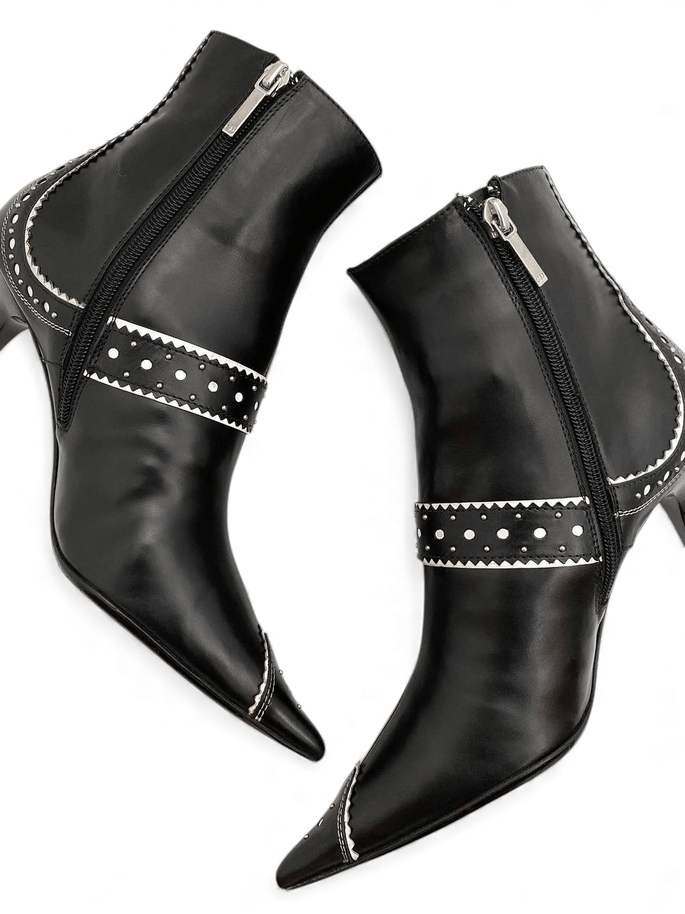 Dior Dior x Galliano D Logo Pearl Black Leather Ankle Boots Y2K Size US 6.5 / IT 36.5 - 10 Thumbnail