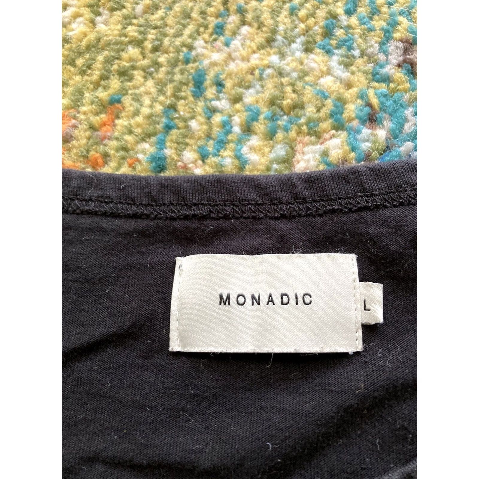 Vintage Monadic Shirt Mens Long Sleeve Henley Black L USA Made Minimalist Size US L / EU 52-54 / 3 - 3 Thumbnail