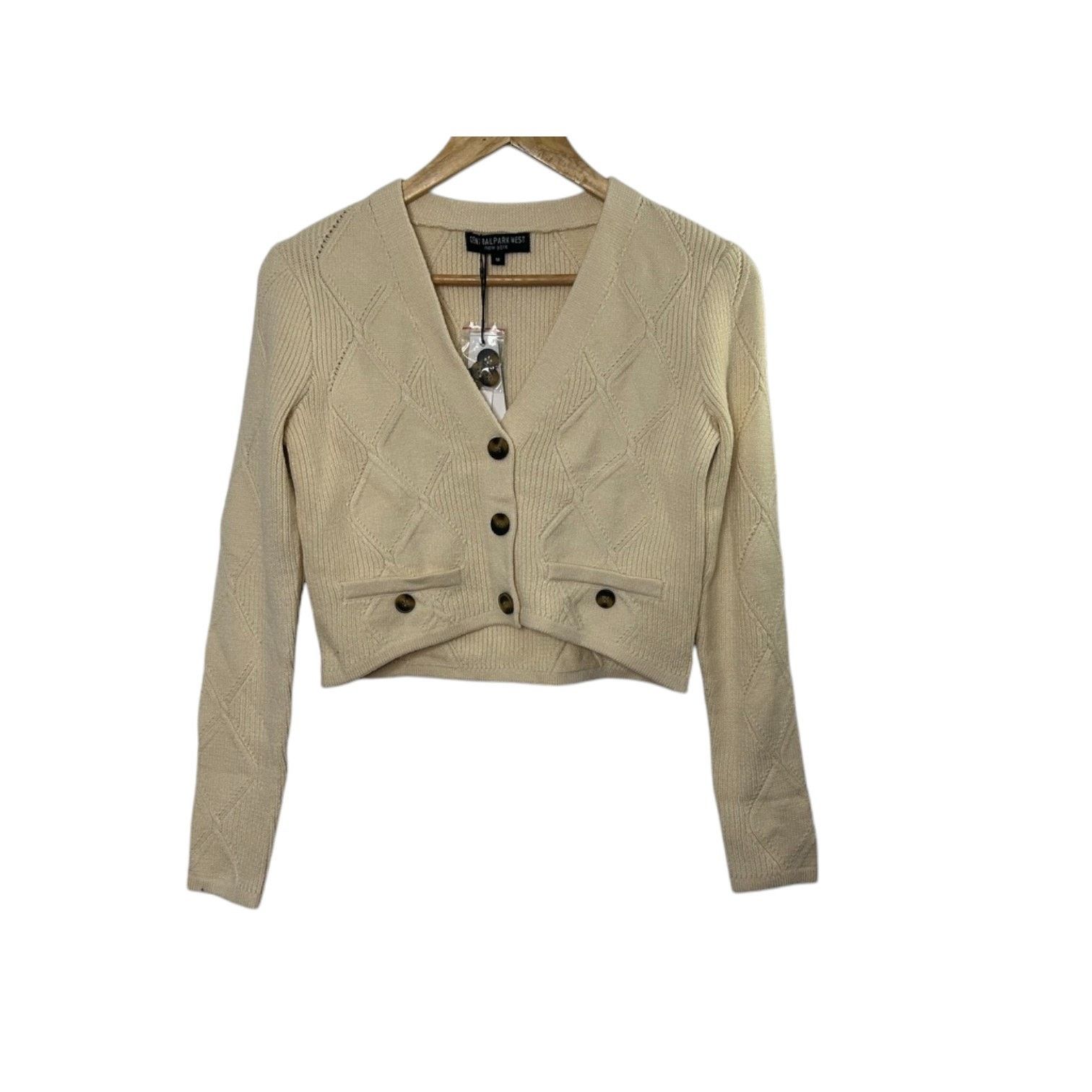 Central Park West Central Park West Bone Ivory Bella Cable Cardigan Medium Size M / US 6-8 / IT 42-44 - 6 Thumbnail