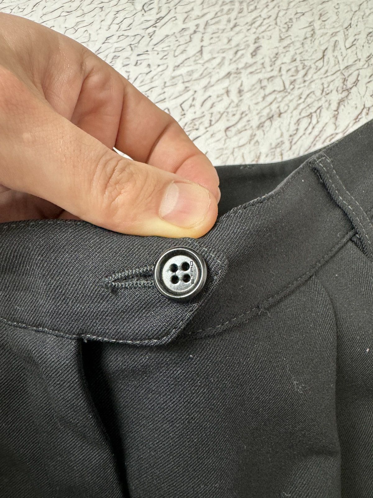 Etro Etro black wool wide classic dress pants made in Italy Size 27" / US 4 / IT 40 - 8 Thumbnail
