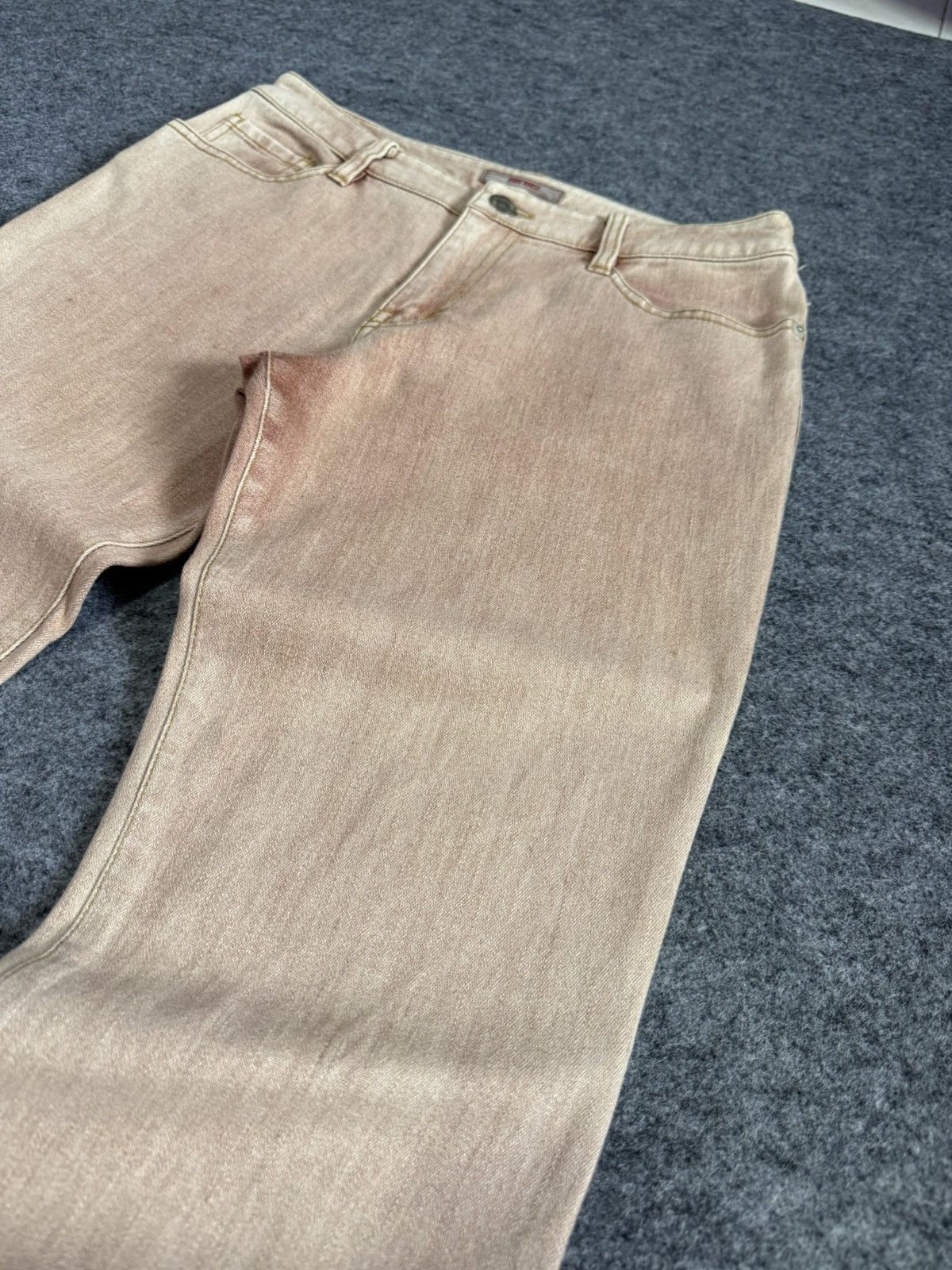 Hysteric Glamour Pink House Deconstructed Boho Appliqué Flared Jeans Size US 27 - 5 Thumbnail