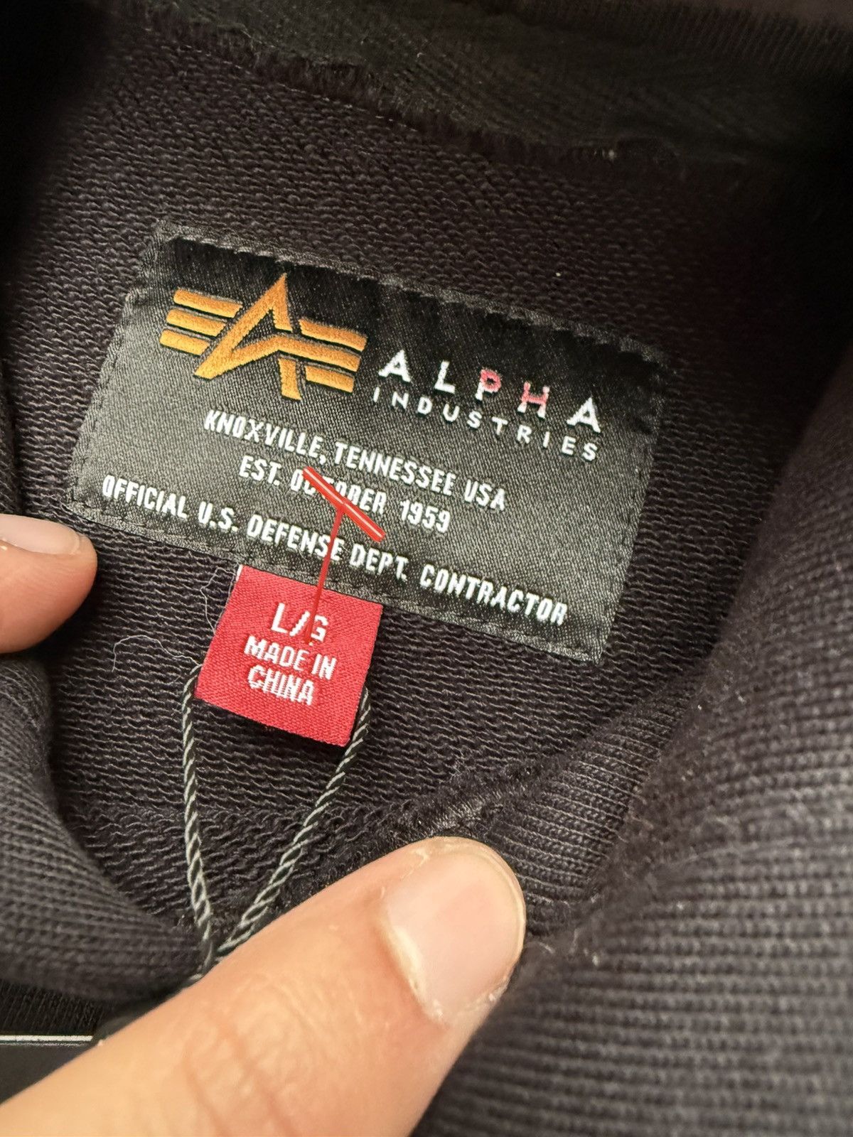 Alpha Industries Alpha Industries ALS/92 Liner hoodie in black size large NWT Size US L / EU 52-54 / 3 - 5 Thumbnail