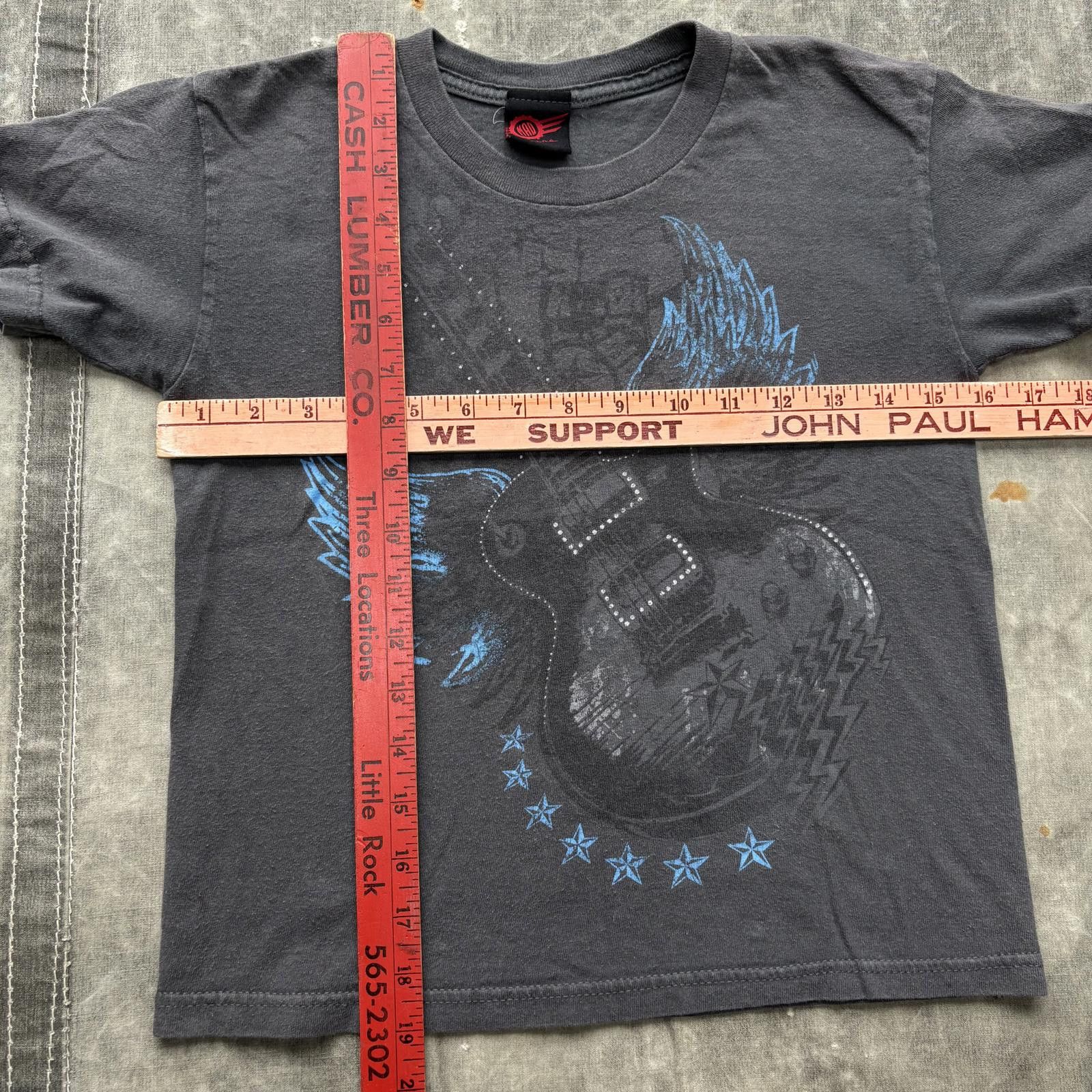 Mad Engine Vintage Y2K Affliction Guitar Wings Grunge Women’s Baby Tee Size XS / US 0-2 / IT 36-38 - 4 Thumbnail