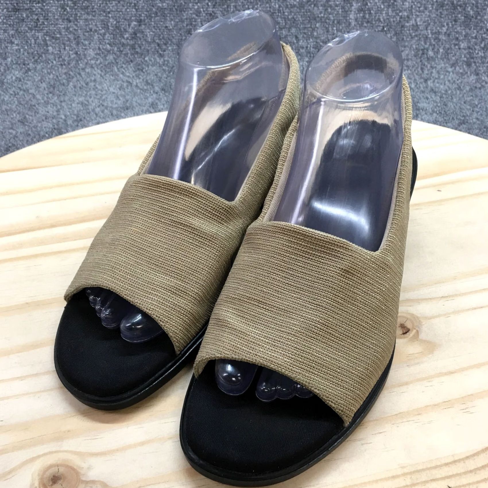 Vintage Life Stride Sandals Womens 9.5 M Slingback Brown Fabric Slip On Casual Comfort Shoes Size US 10 / IT 40 - 3 Thumbnail