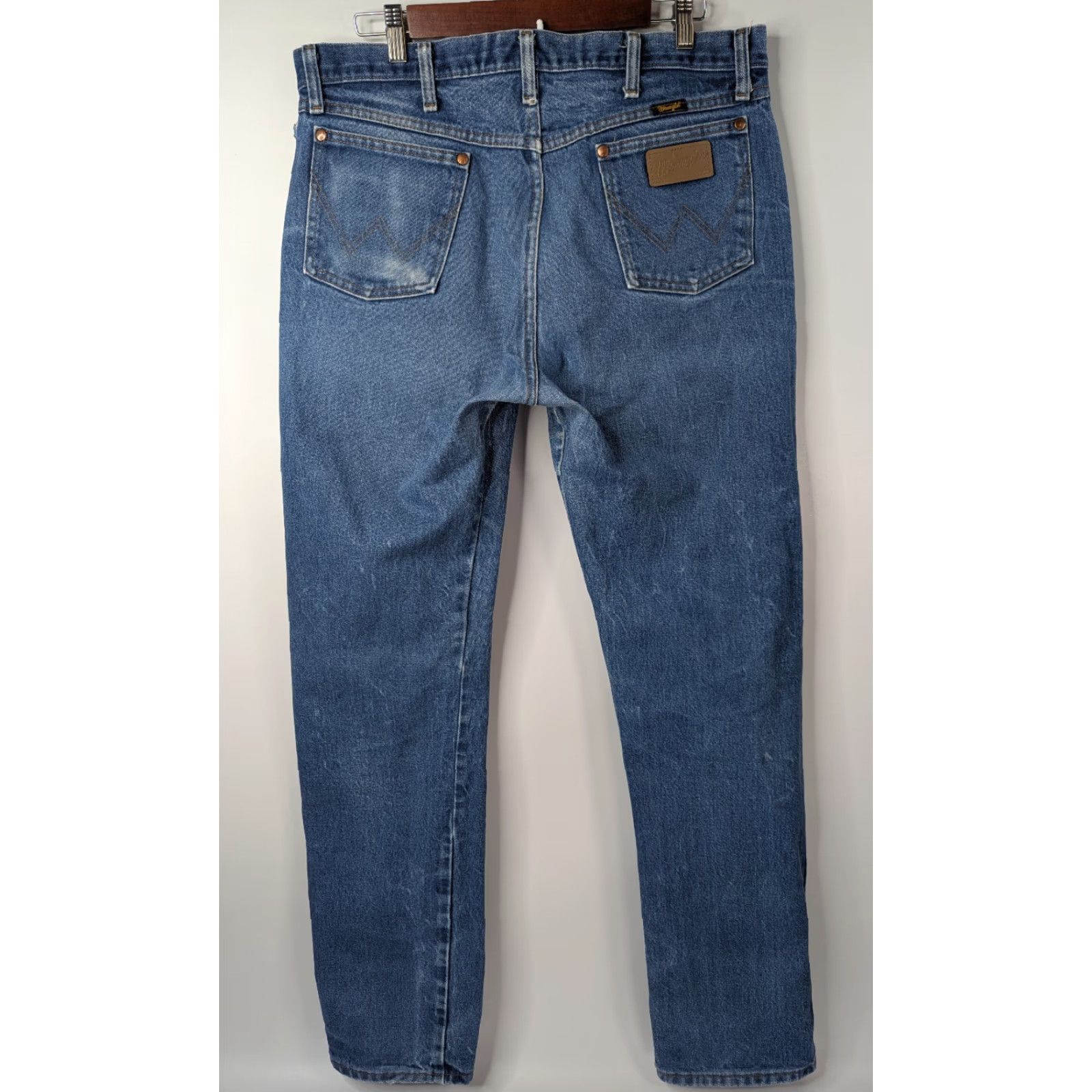 Wrangler Vintage Wrangler Jeans Men's 36x34 Cowboy Cut Bootcut 13MWZ Original Distressed Denim Blue 5-Pocket Western USA Cowboy Mens Jeans Size US 36 / EU 52 - 3 Thumbnail