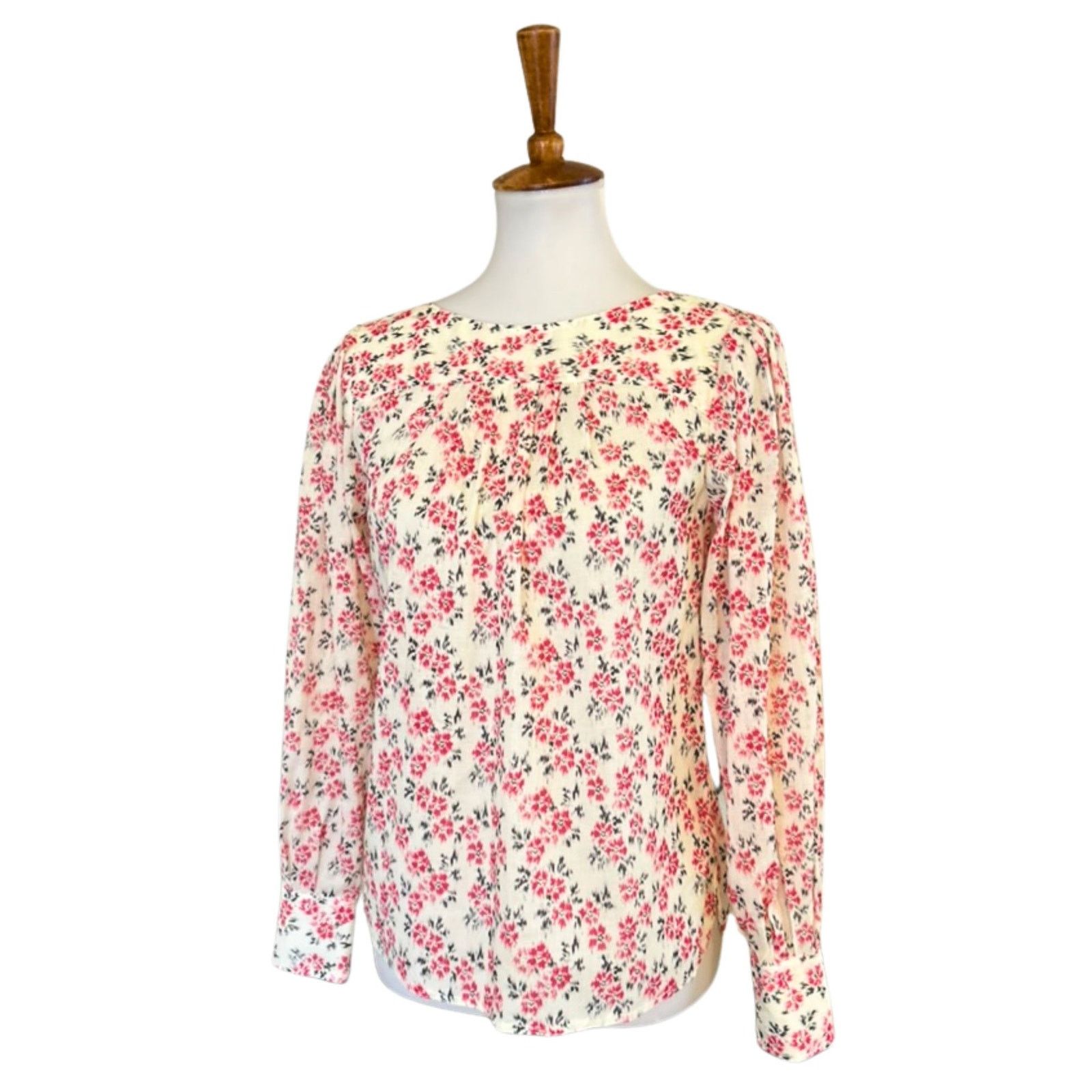 Rebecca Taylor NWT Rebecca Taylor Floral Ikat Long Sleeve Blouse – Size S Size S / US 4 / IT 40 - 1 Thumbnail