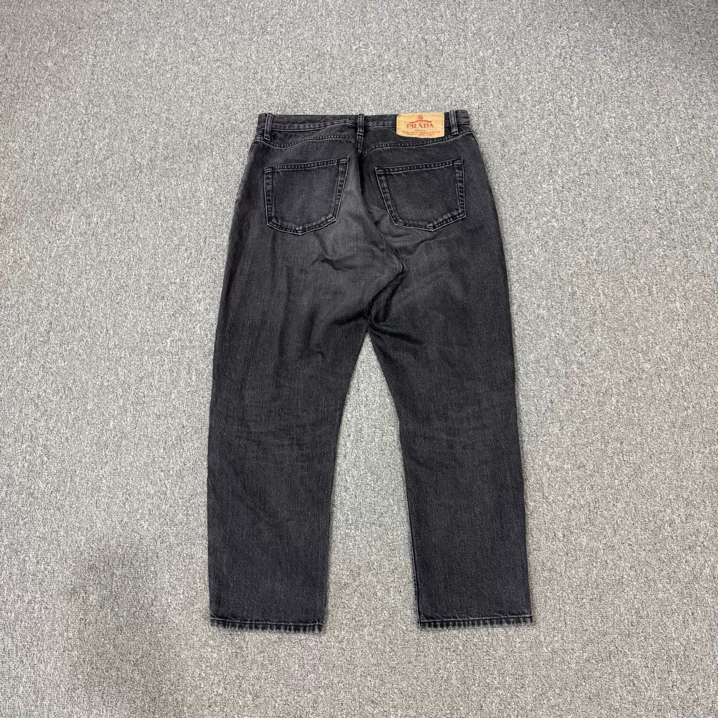 Prada Prada Gray Washed Triangle Logo Jeans 33 99New Size US 33 - 2 Thumbnail