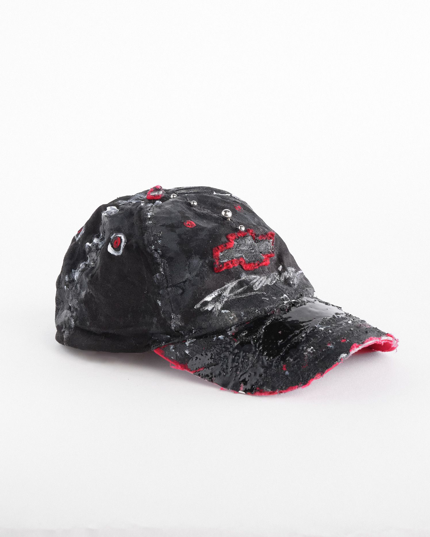 Chevrolet ASTROBOI* x Chevy Racing Black/Red Pierced Distressed Hat Size ONE SIZE - 7 Thumbnail