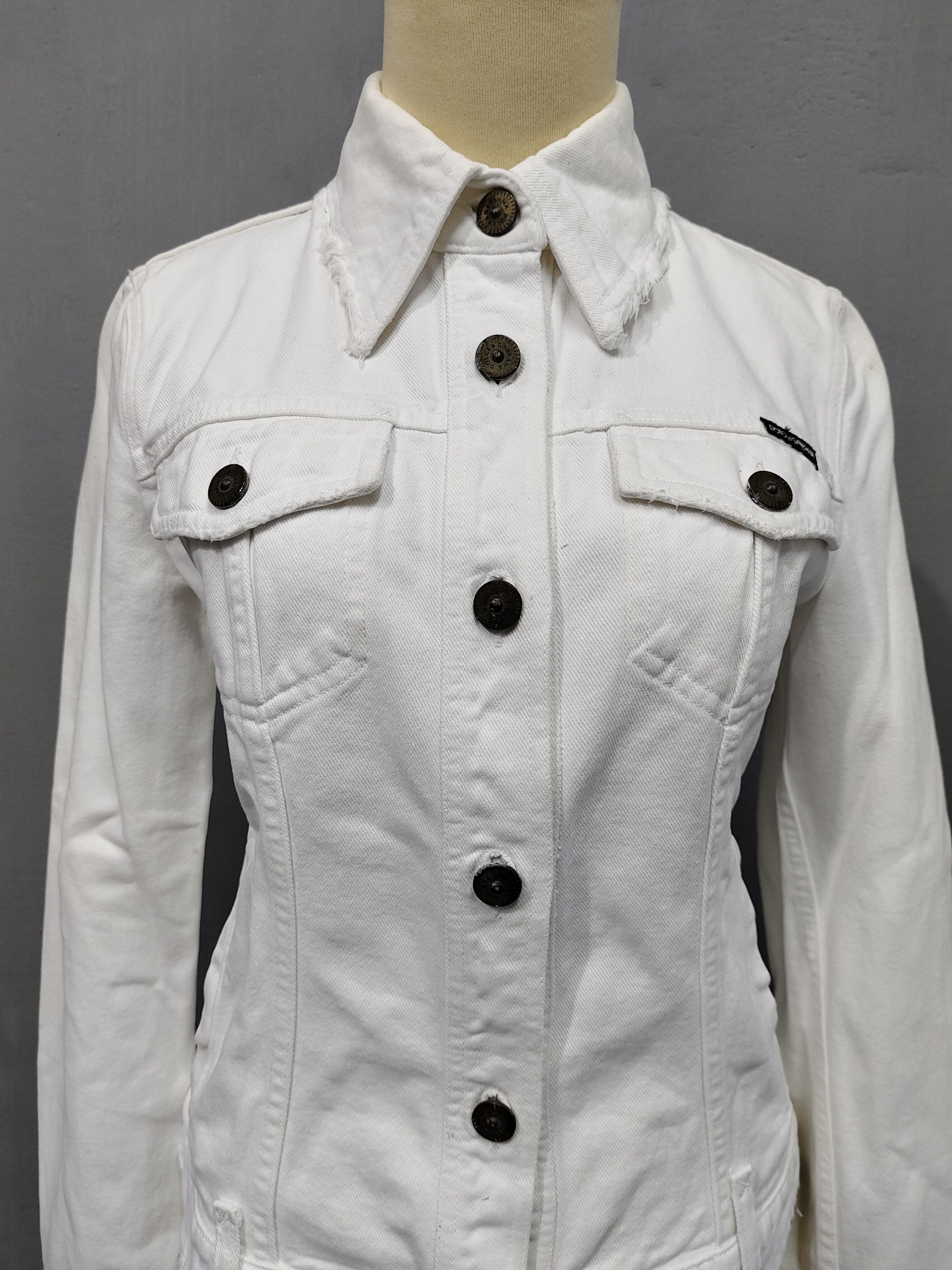 Dolce & Gabbana 00s Dolce Gabbana- Sharp Tailored Minimalist Denim Jacket Size M / US 6-8 / IT 42-44 - 2 Thumbnail