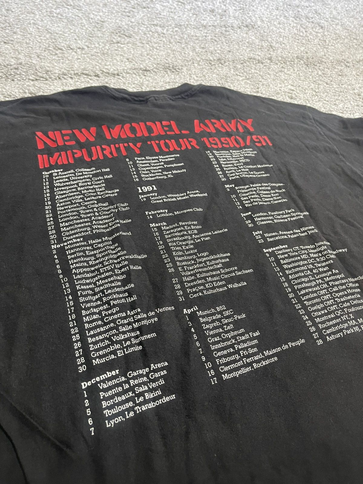 Band Tees × Vintage 1991 NEW MODEL ARMY IMPURITY RARE ARCHIVE HANES size XL Size US XL / EU 56 / 4 - 12 Thumbnail