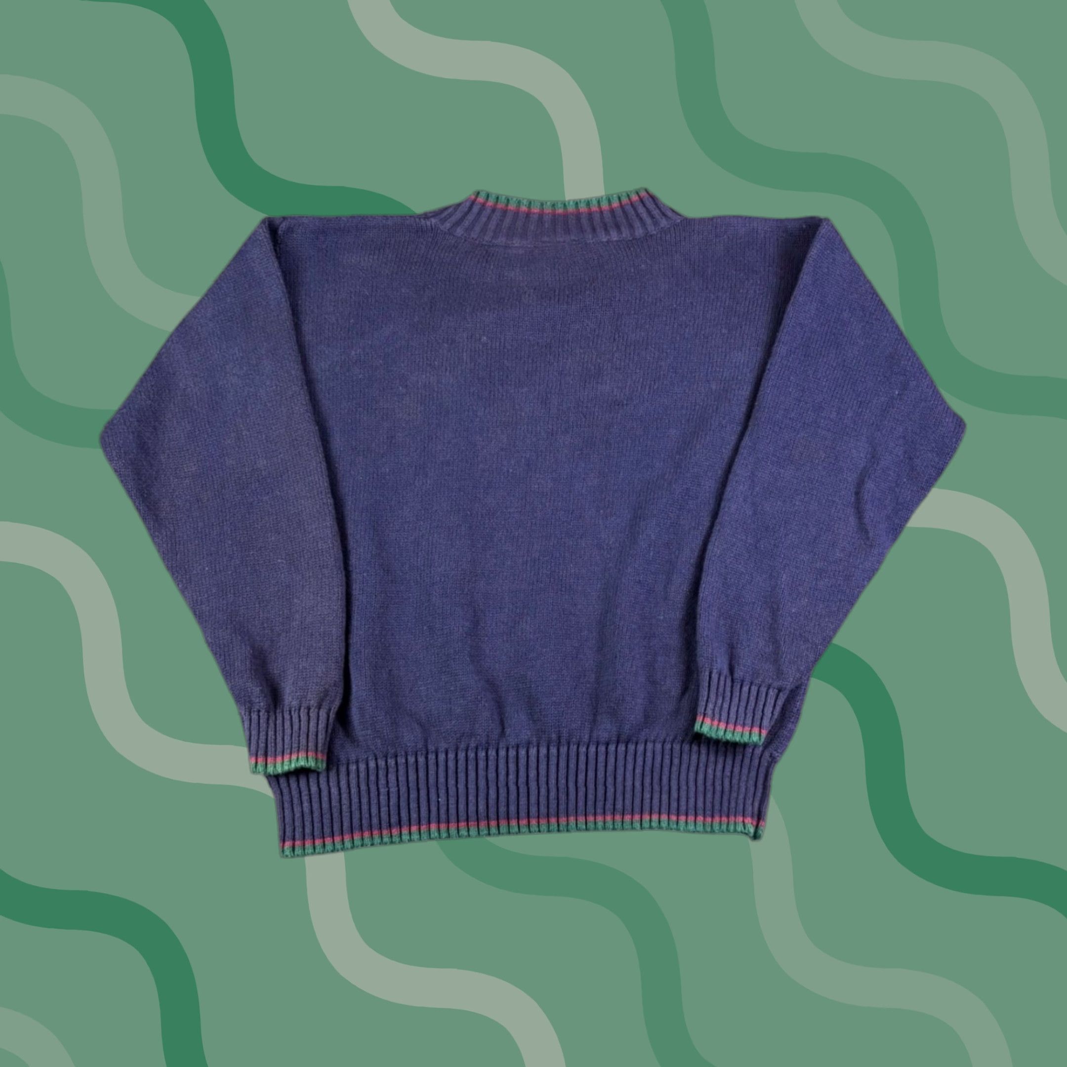 Jantzen VINTAGE Jantzen Classics Mens Sweater Knit Argyle Cable-V-Neck Pullover Navy Blue 90s Casual Regular M Boy? Size US M / EU 48-50 / 2 - 1 Thumbnail