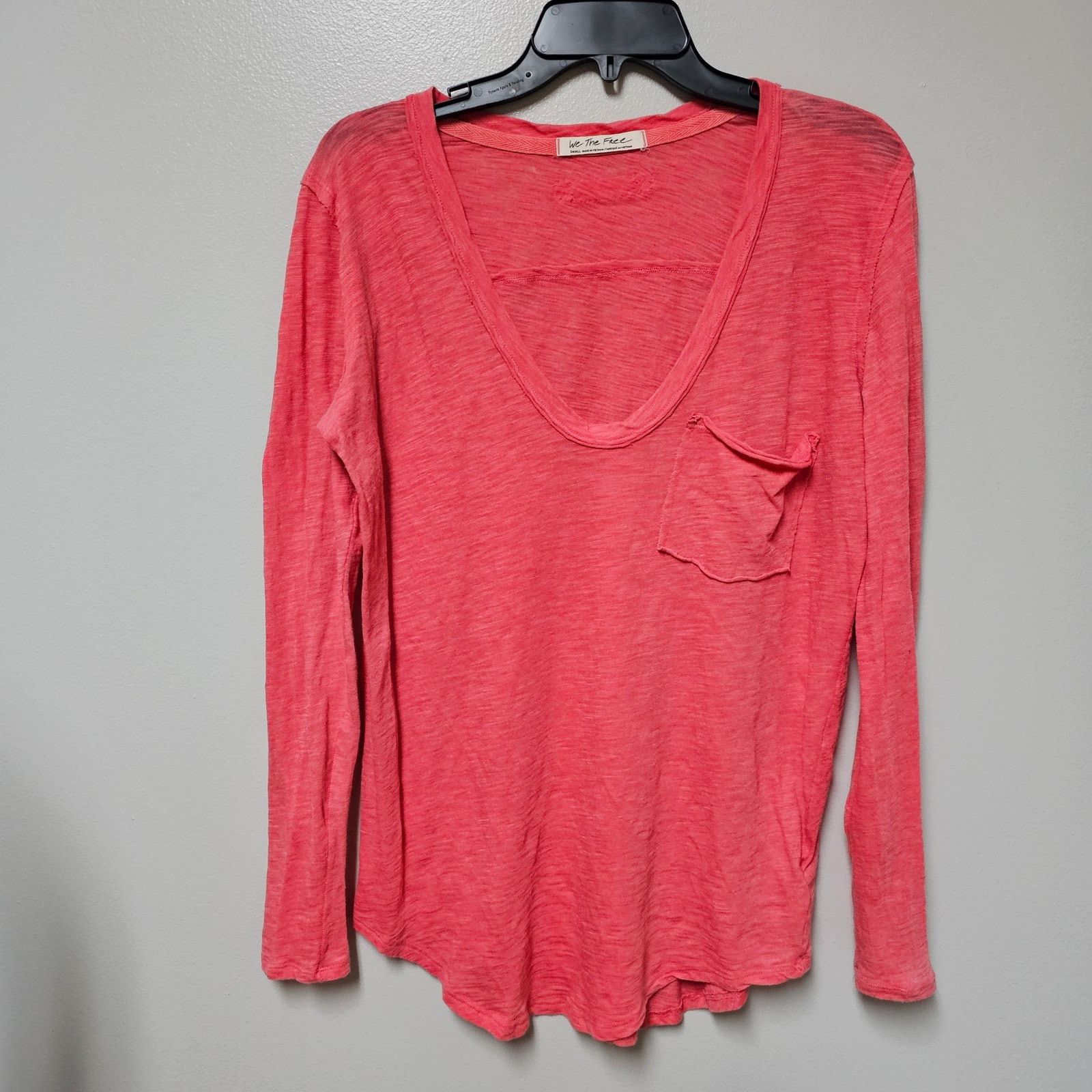 Free People We The Free Cotton Blend Melon Drop shoulder TShirt sz S Size S / US 4 / IT 40 - 1 Thumbnail