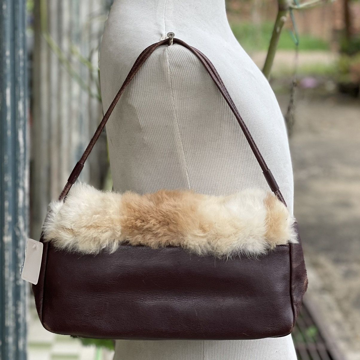Leather × Vintage Vintage Aprilea Leather & Fur Hanbag Size ONE SIZE - 4 Thumbnail