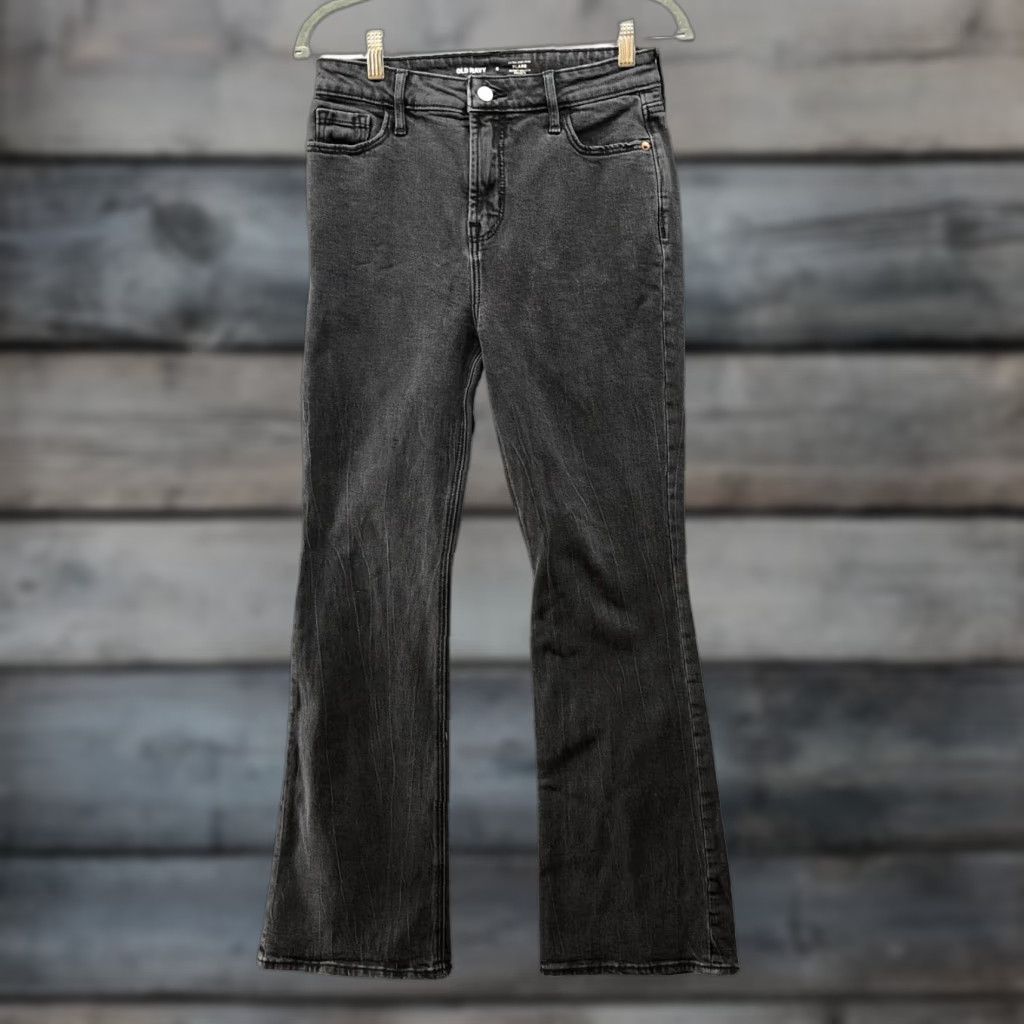 Old Navy Old Navy Jeans Womens 6 Black Washed Extra High Rise Flare Stretch Size 28" / US 6 / IT 42 - 1 Thumbnail