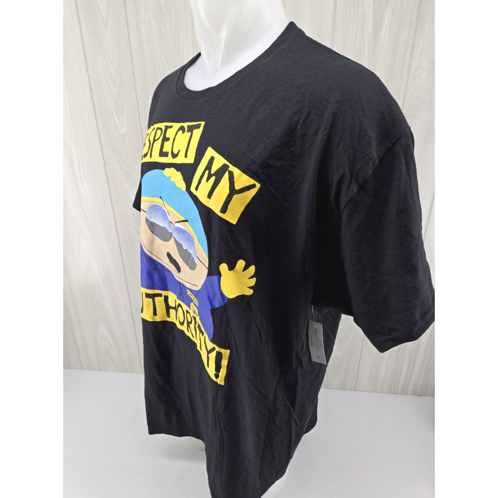 Vintage South Park Cartman Respect My Authority Black T Shirt 2XL Mens Short Sleeve Crew Neck Graphic Print 90s Comedy Central Size US XXL / EU 58 / 5 - 5 Thumbnail