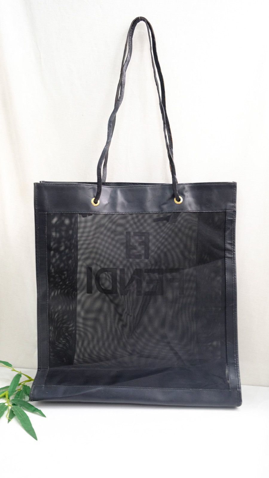Fendi Vintage FENDI FF logo mesh black tote bag Size ONE SIZE - 3 Thumbnail