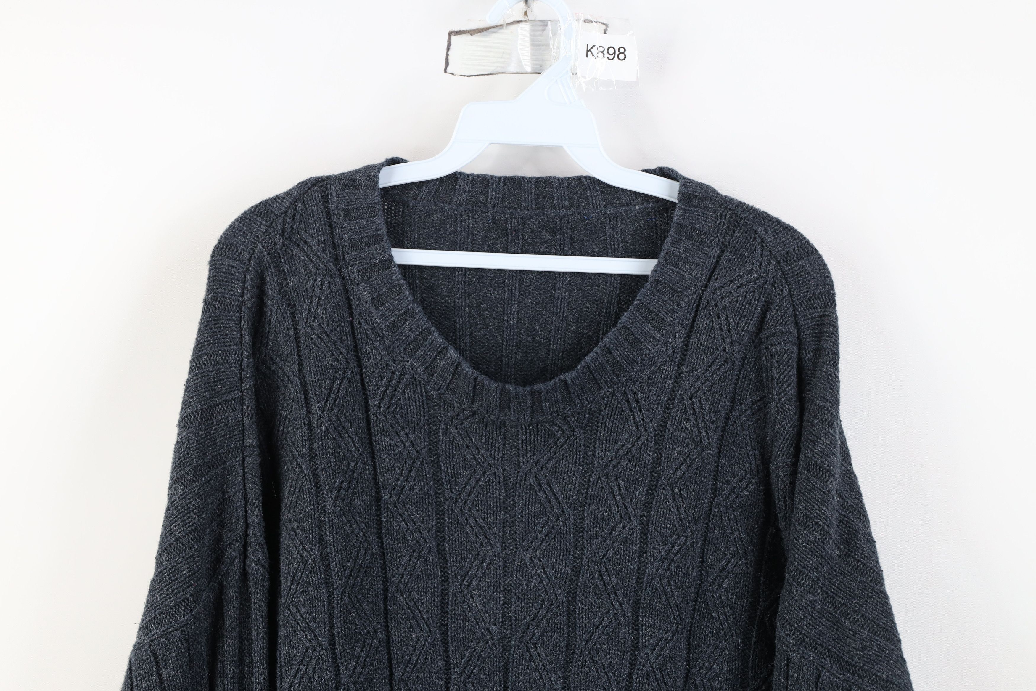 Vintage Vintage 90s Streetwear Ribbed Knit Crewneck Sweater Blue Size US XL / EU 56 / 4 - 2 Thumbnail