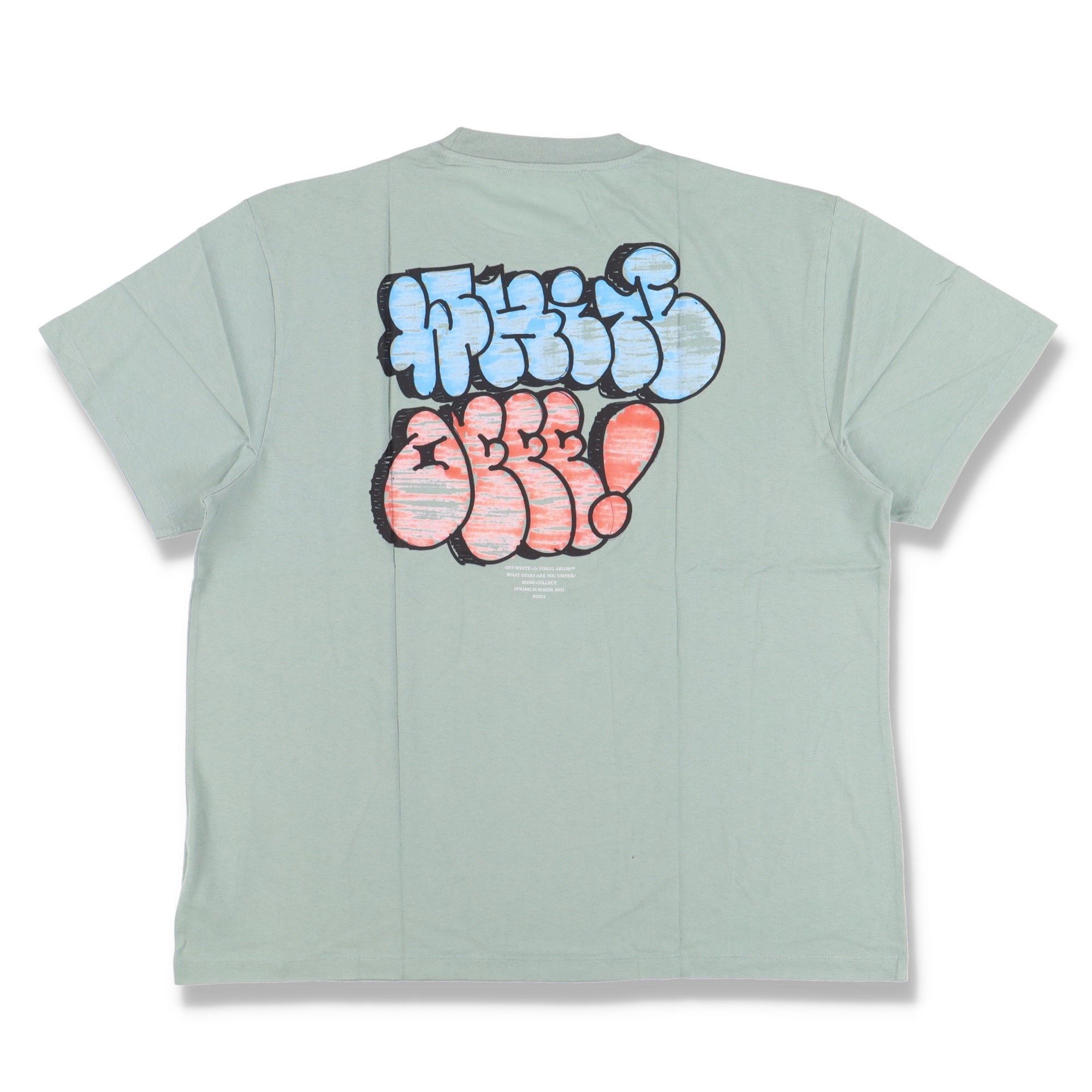 Off-White Jade Green Graff Logo Oversized T-Shirt Size US S / EU 44-46 / 1 - 1 Thumbnail
