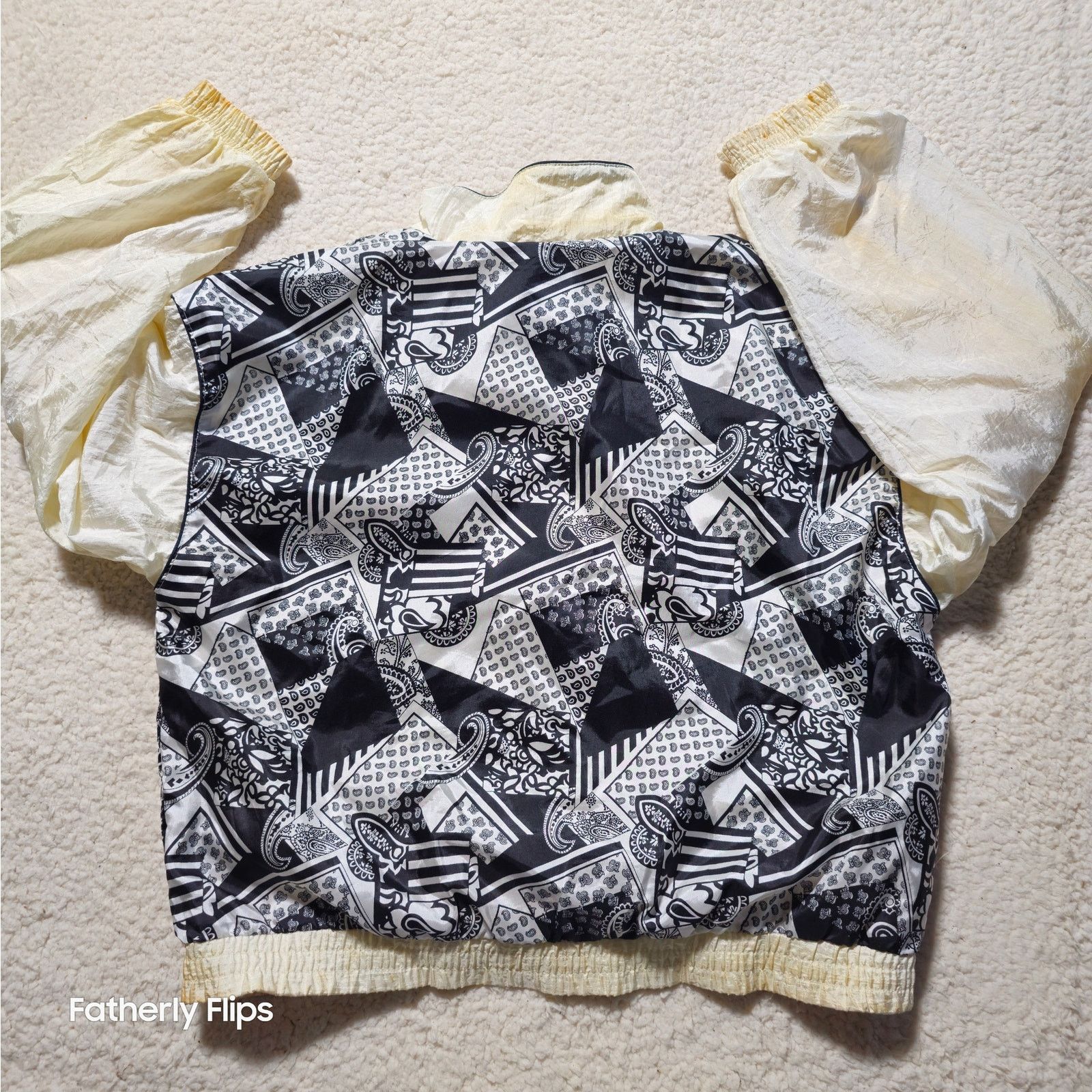 Other Vintage 90s Sunterra Kids Black White Geometric Windbreaker Size S / US 4 / IT 40 - 9 Thumbnail