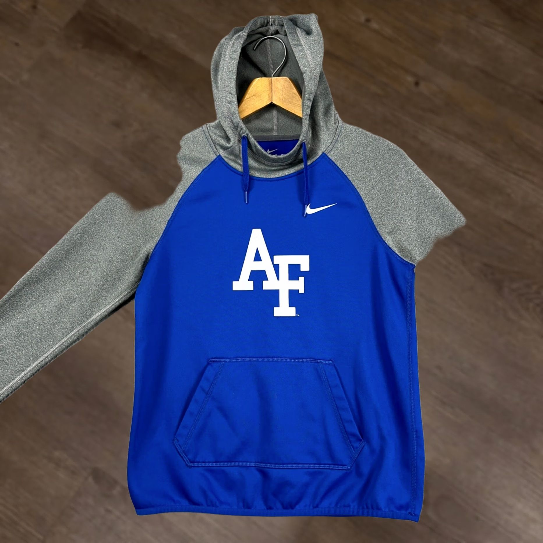 Nike Nike Therma-Fit Mens Hoodie Sweatshirt Small Blue Gray Fleece Lined Drawstring Quilted Size US S / EU 44-46 / 1 - 1 Thumbnail