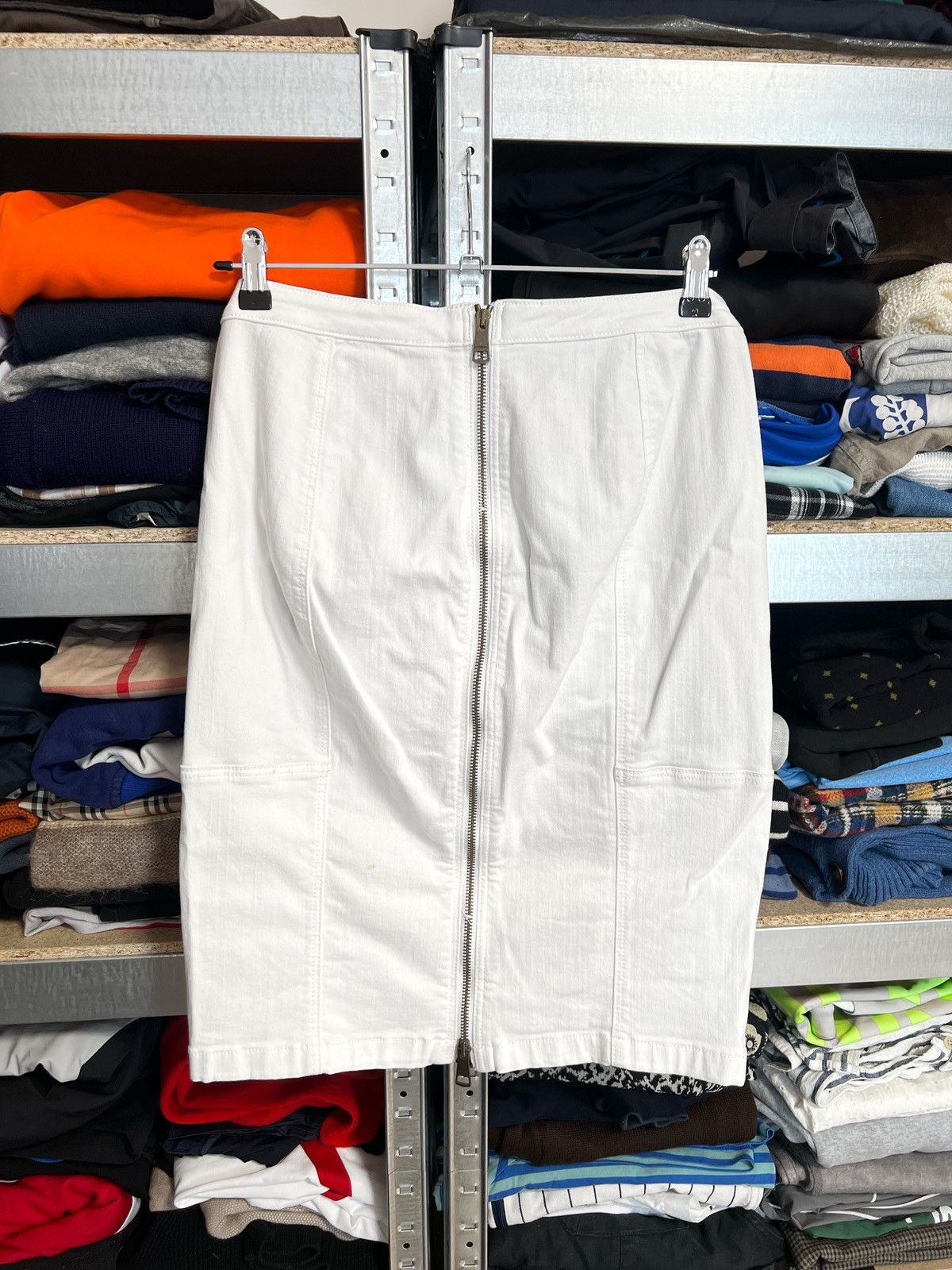 Burberry × Vintage Burberry Brit White Jean Midi Skirt Zip Women's Size 28" / US 6 / IT 42 - 3 Thumbnail