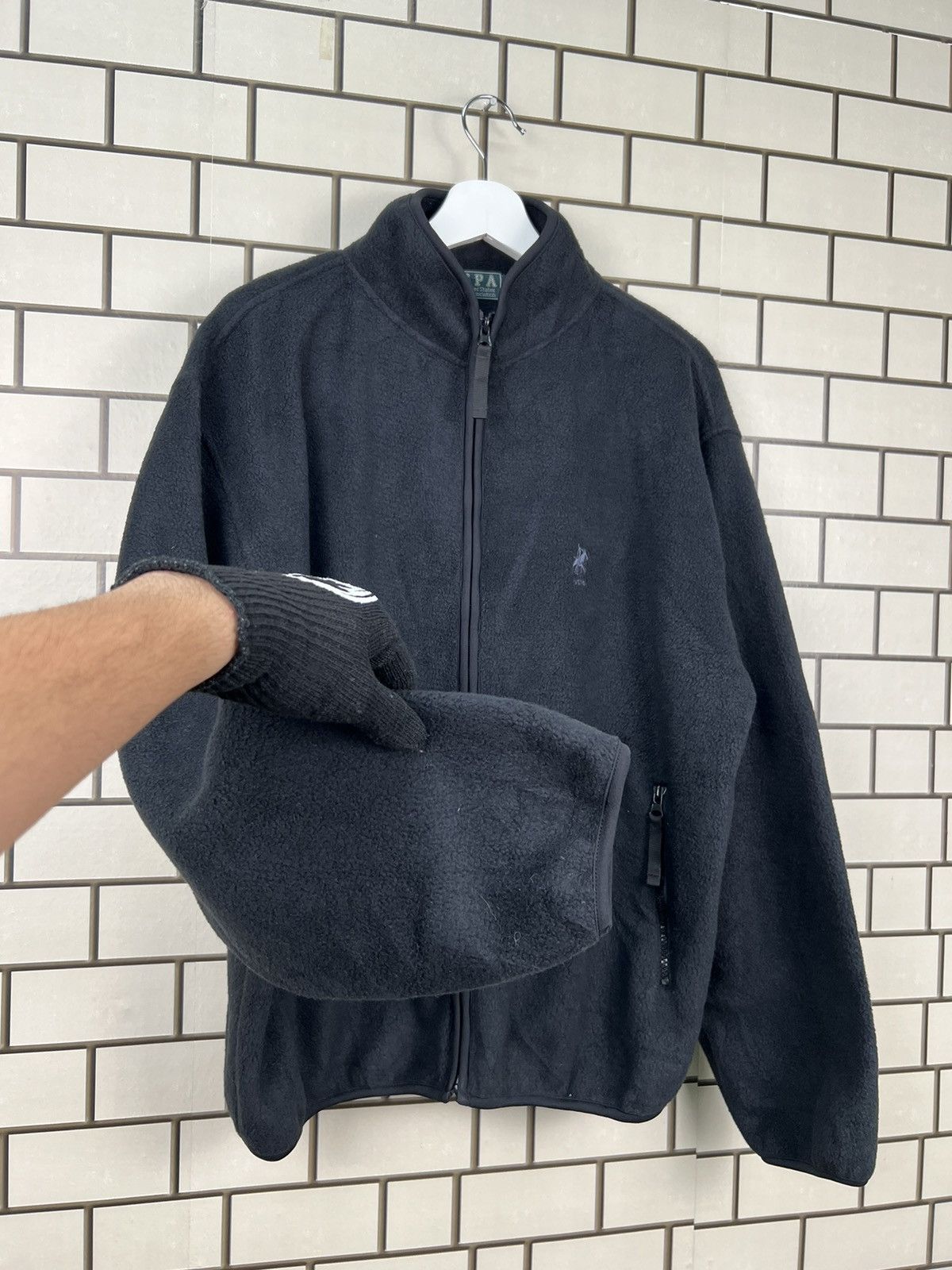 U.S. Polo Assn. × Vintage Vintage USPA Polo Association Zip Up Fleece Jacket Size US L / EU 52-54 / 3 - 4 Thumbnail