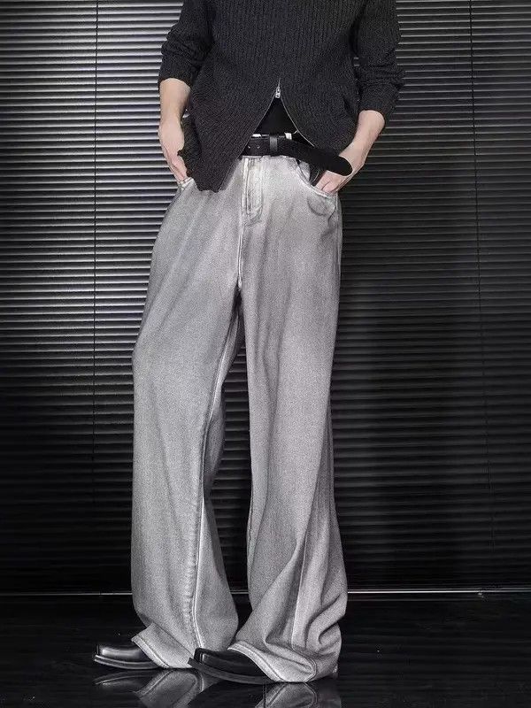 Japanese Brand VIBE Distressed dirty baggy wide leg jeans Size US 33 - 5 Thumbnail