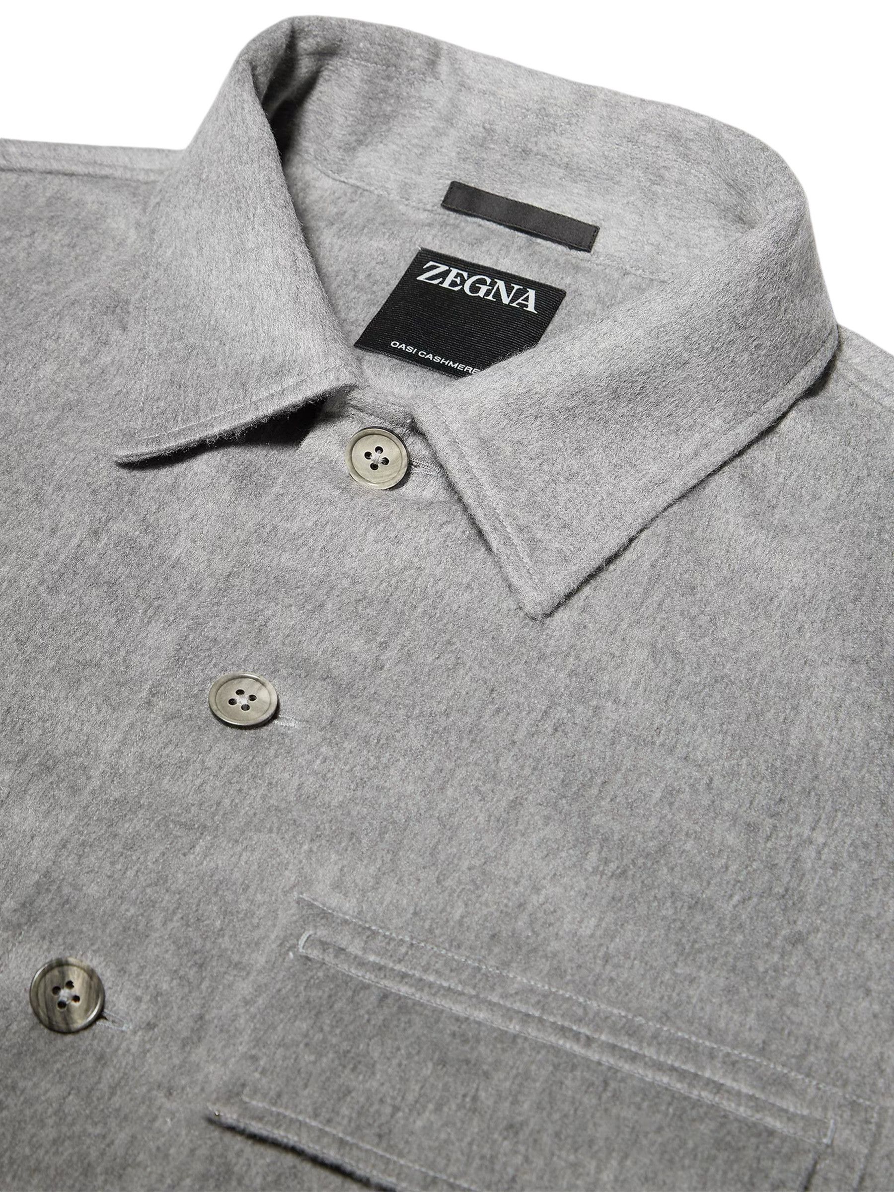 Ermenegildo Zegna UAV46-SOT6-001 Oasi Cashmere Alba Overshirt Size US XL / EU 56 / 4 - 2 Thumbnail