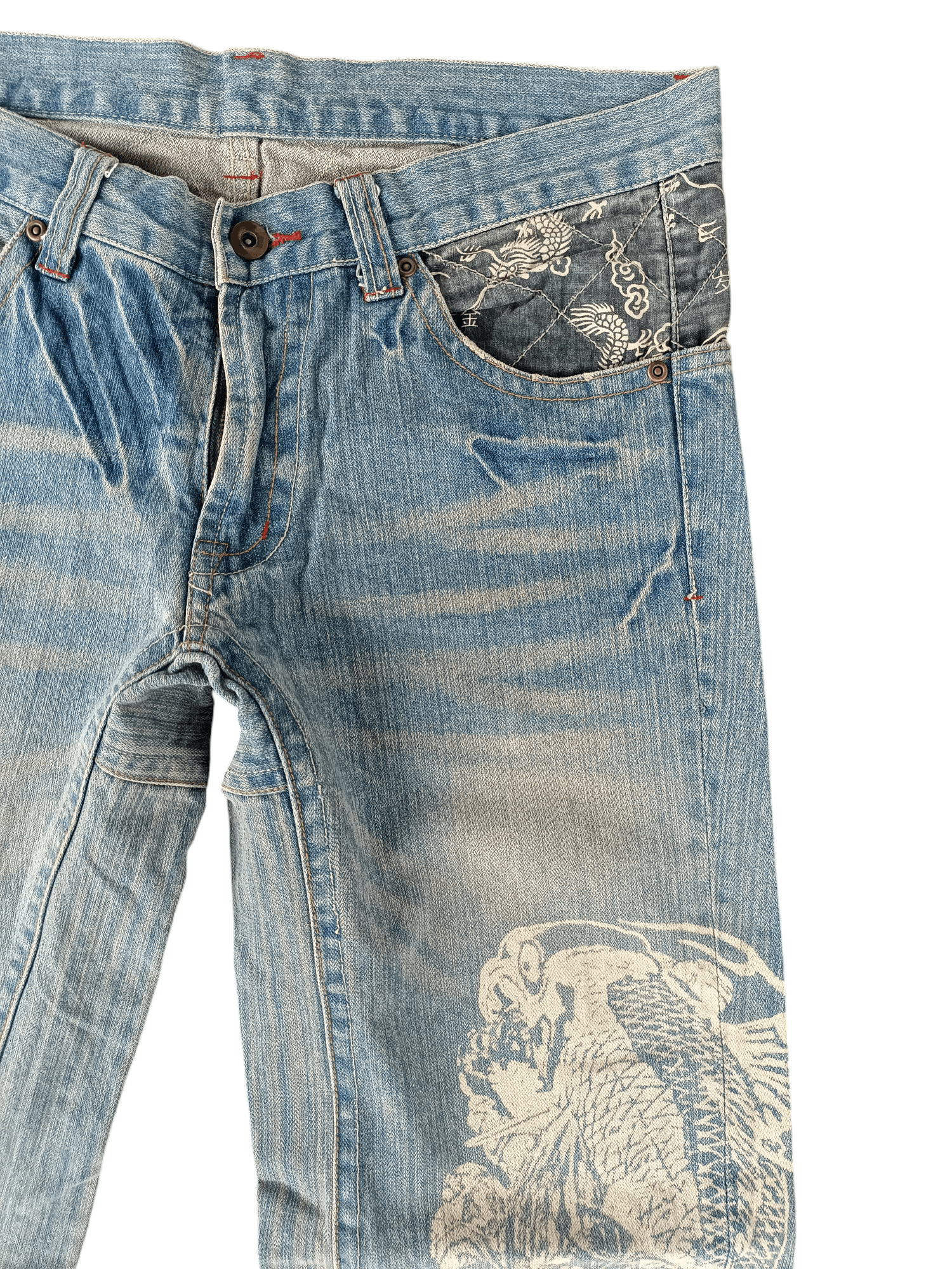 Japanese Brand RARE Tuwamono Japan Dragon Print Jeans Size US 32 / EU 48 - 4 Thumbnail