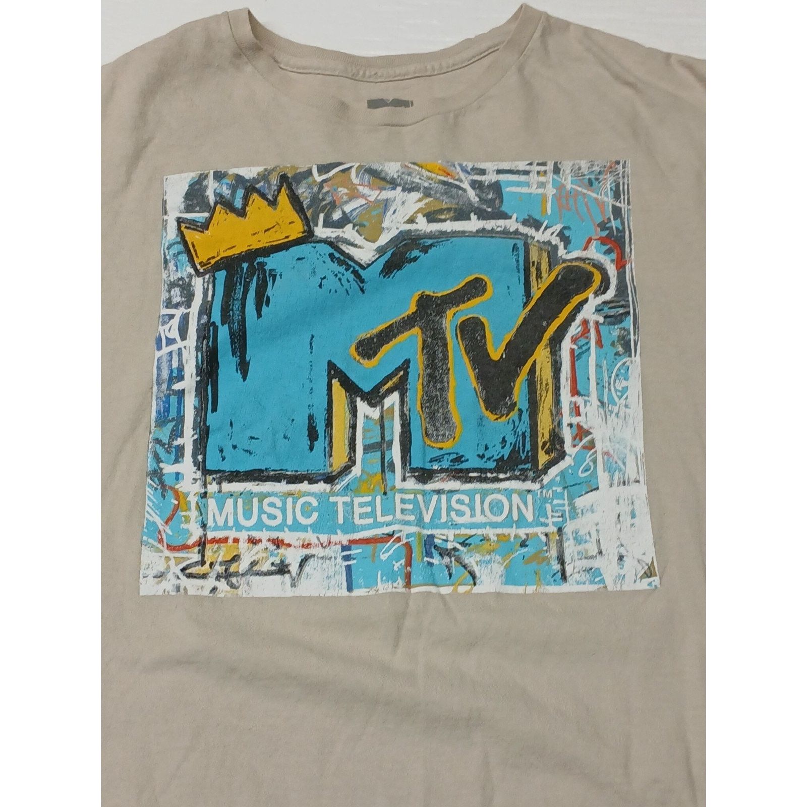 Mtv MTV Beige (XL) Cotton Dress Casual Vintage Style Tshirt Size US XL / EU 56 / 4 - 4 Thumbnail