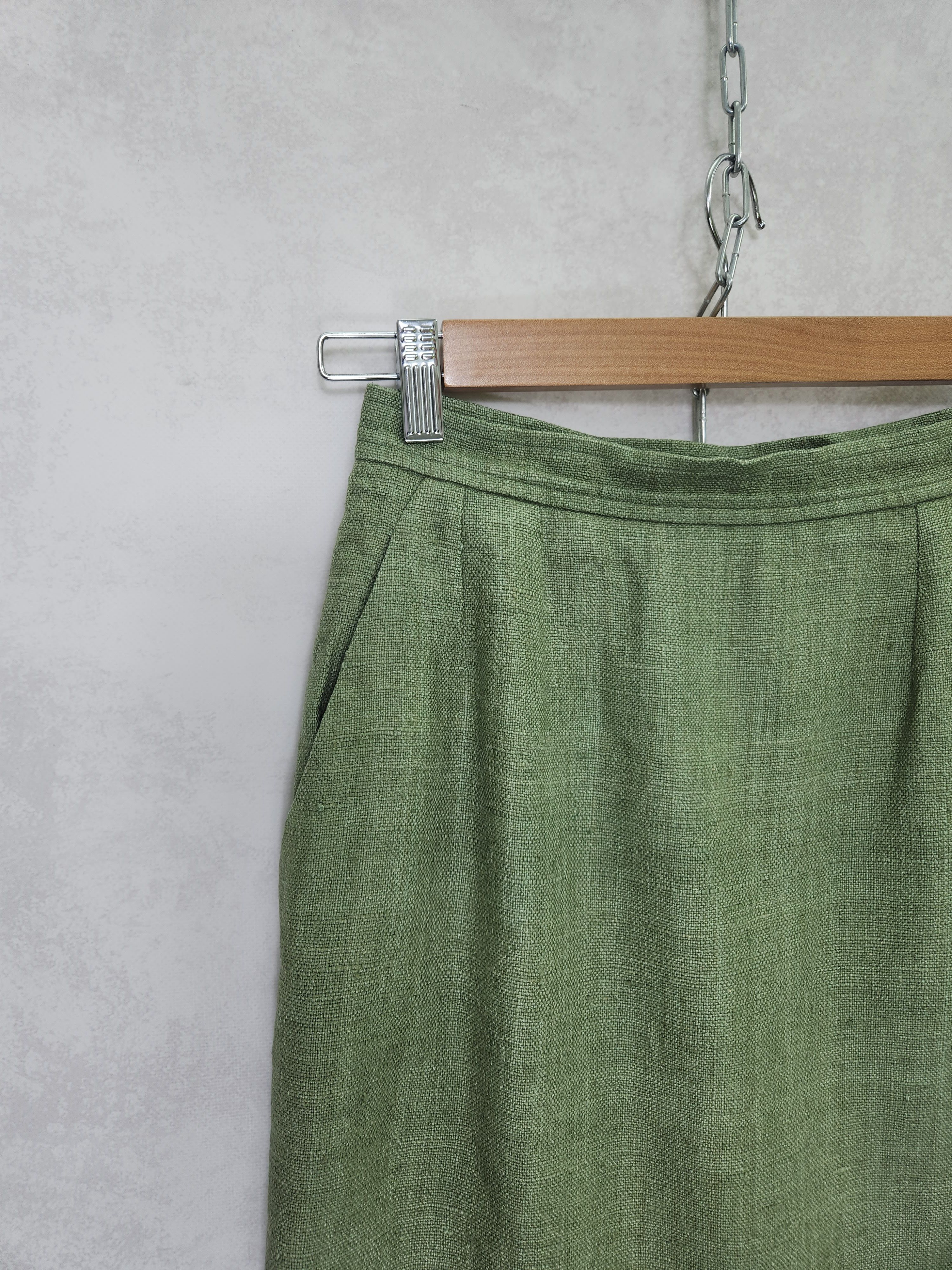 Yves Saint Laurent Vintage 80s Yves Saint Laurent rive gauche green skirt Size 26" / US 2 / IT 38 - 3 Thumbnail