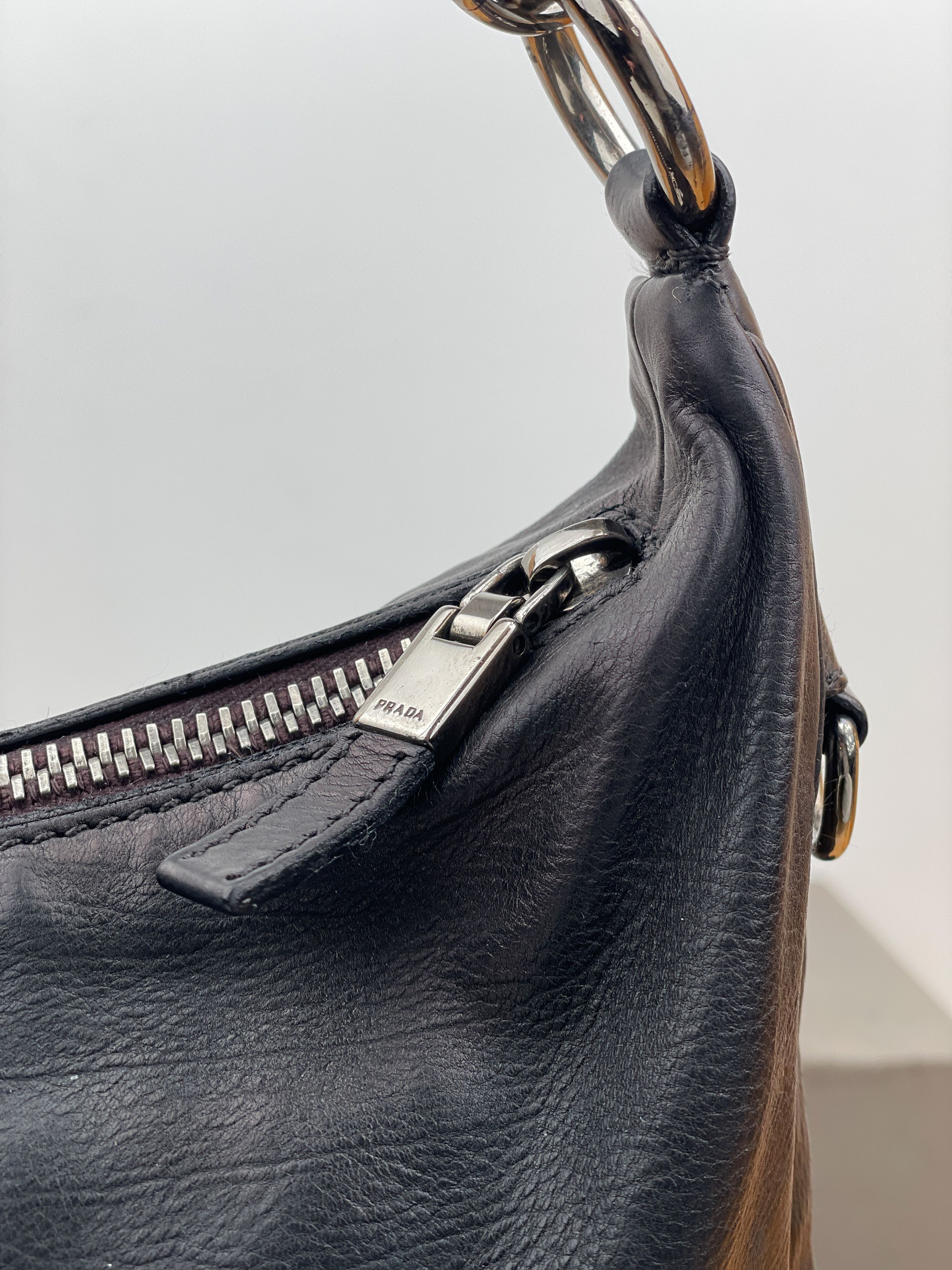 Prada Prada 2000s Leather Hobo Shoulder Bag Size ONE SIZE - 13 Thumbnail