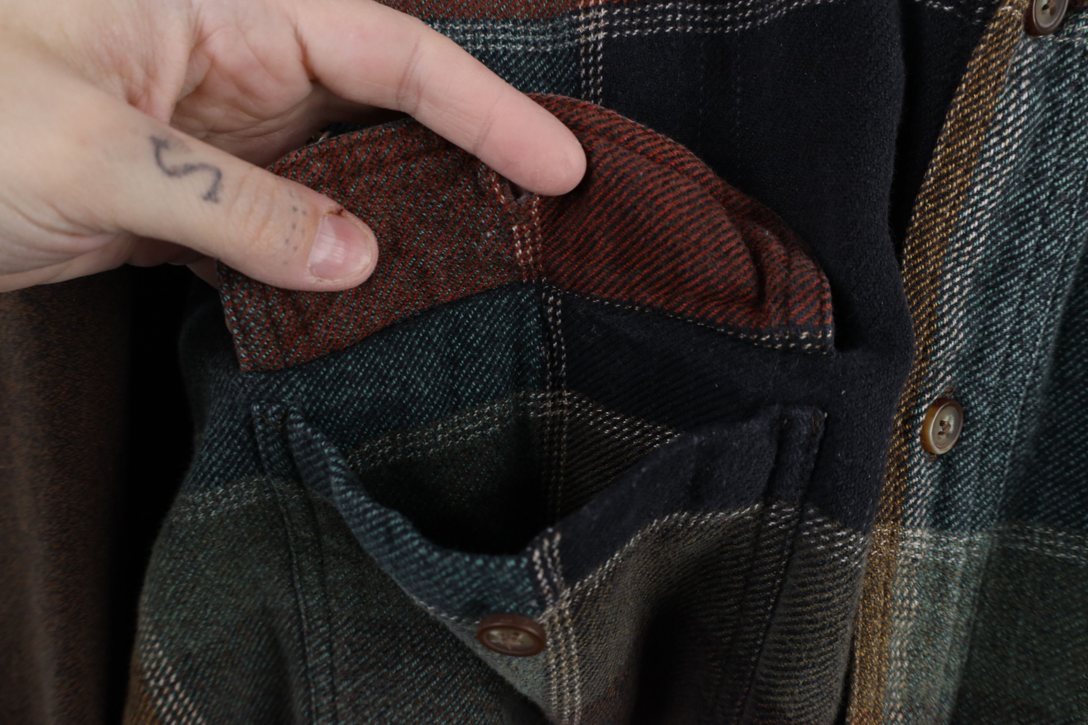 Vintage Vintage 90s Streetwear Patchwork Patch Flannel Button Shirt Size US XL / EU 56 / 4 - 8 Thumbnail