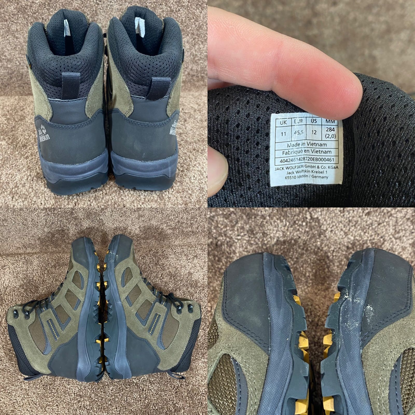 Jack Wolfskin Jack Wolfskin Kreisel 1 Boots Mens US 12 EU 45.5 Brown 8" Texapore Hiking Trail Waterproof Leather Upper Fabric Lining Breathable Mid-Calf Boot Size US 12 / EU 45 - 8 Thumbnail