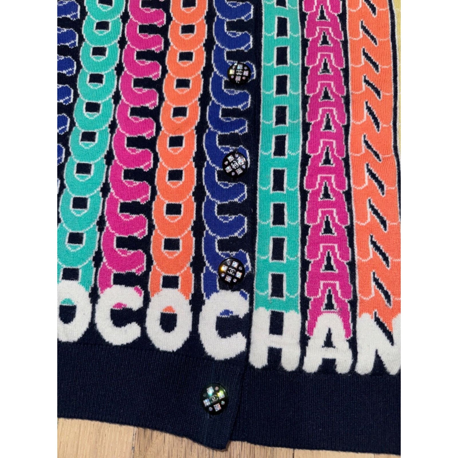 Chanel Chanel 21K Blue Rainbow Letter Logo CC Button Long Sleeve Size XS / US 0-2 / IT 36-38 - 7 Thumbnail