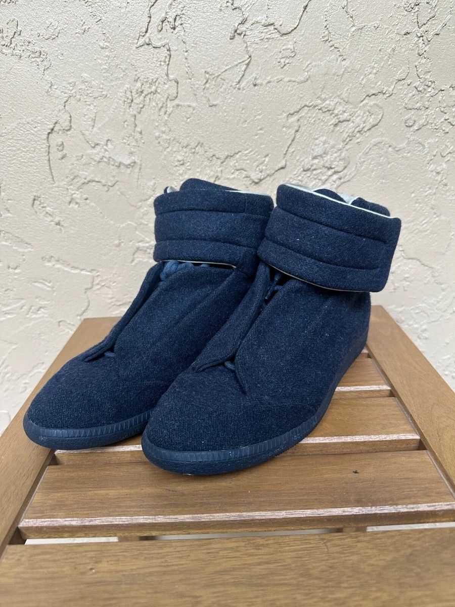 Maison Margiela Maison Margiela Future Navy Blue Wool 8 41 High Tops Size US 8 / EU 41 - 1 Thumbnail