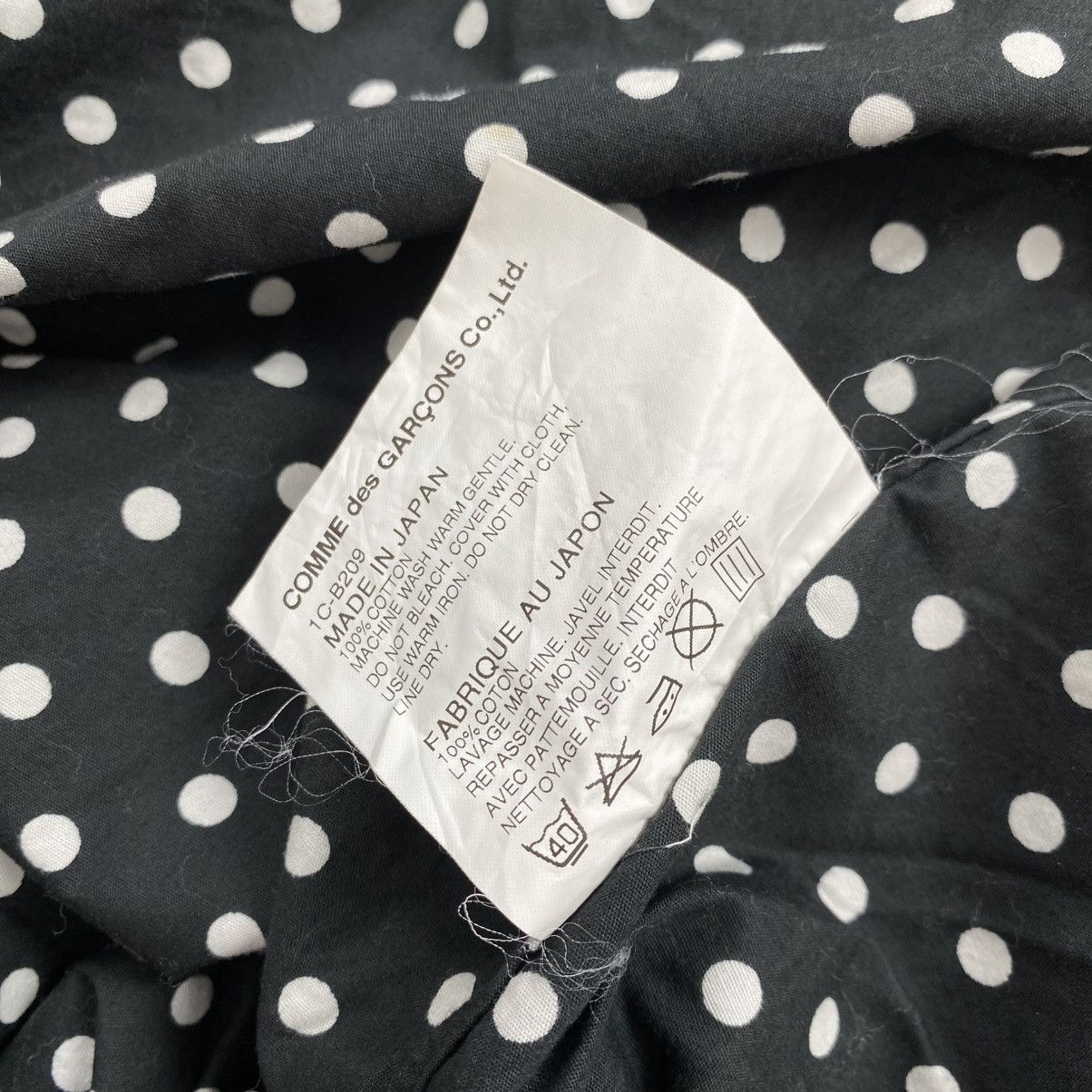 Comme des Garcons Homme 🇯🇵 AD2008 Comme des Garcons Homme CDG Polkadot Black Shirt Size US M / EU 48-50 / 2 - 8 Thumbnail