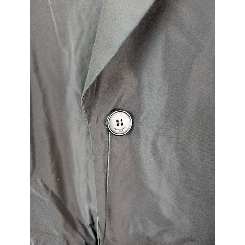 Saint Laurent Paris o1rshd1 Double-Breasted 6-Button Taffeta Coat in Black Size US M / EU 48-50 / 2 - 8 Thumbnail