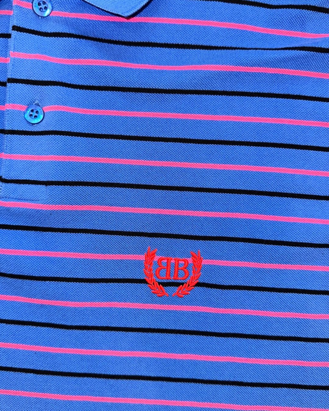 Balenciaga Balenciaga Blue Pink Striped Oversized Polo Shirt Runway Size US L / EU 52-54 / 3 - 5 Thumbnail