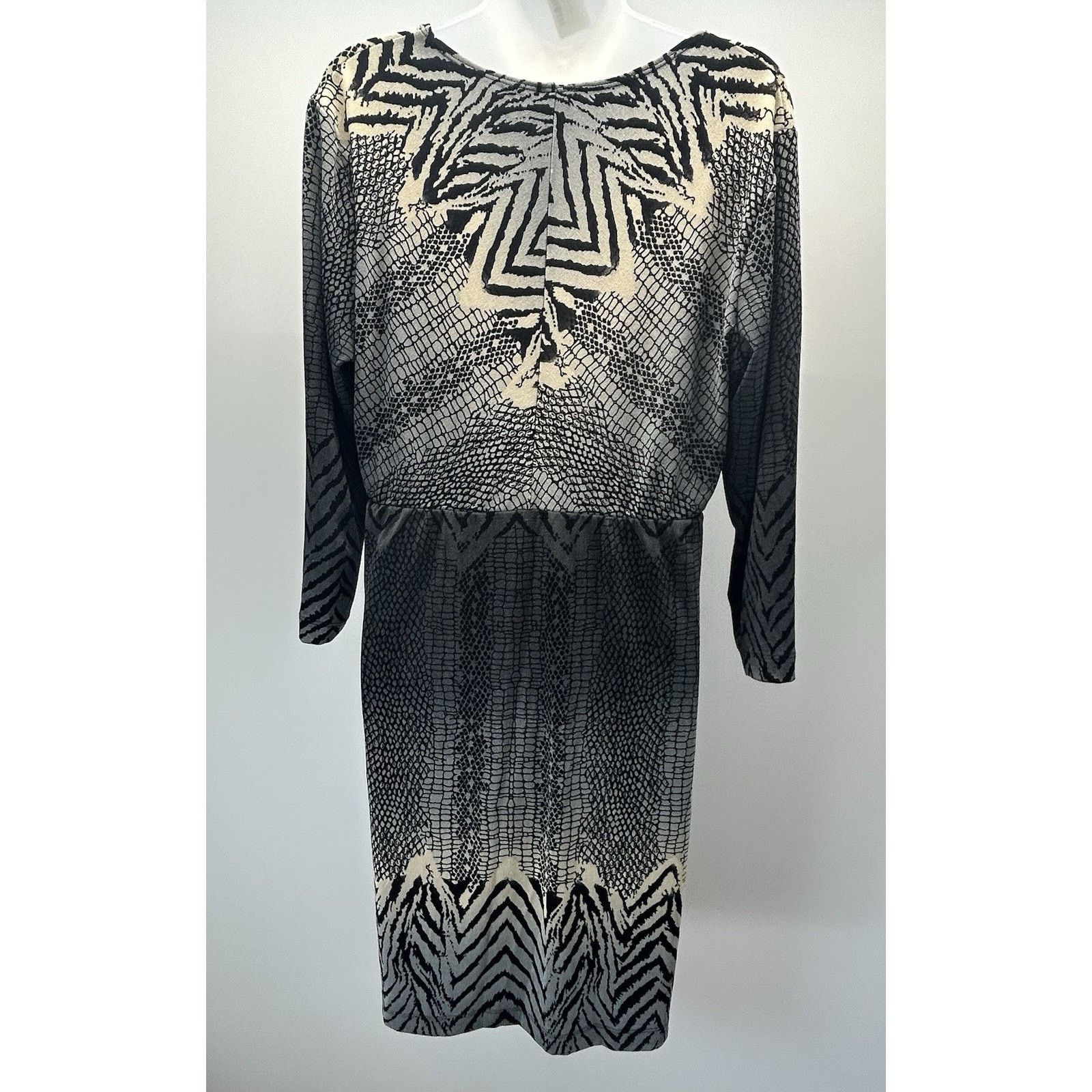 Chicos CHICO'S Slinky Knit DRESS 2 12 L Animal Print Zebra Snake Size L / US 10 / IT 46 - 3 Thumbnail