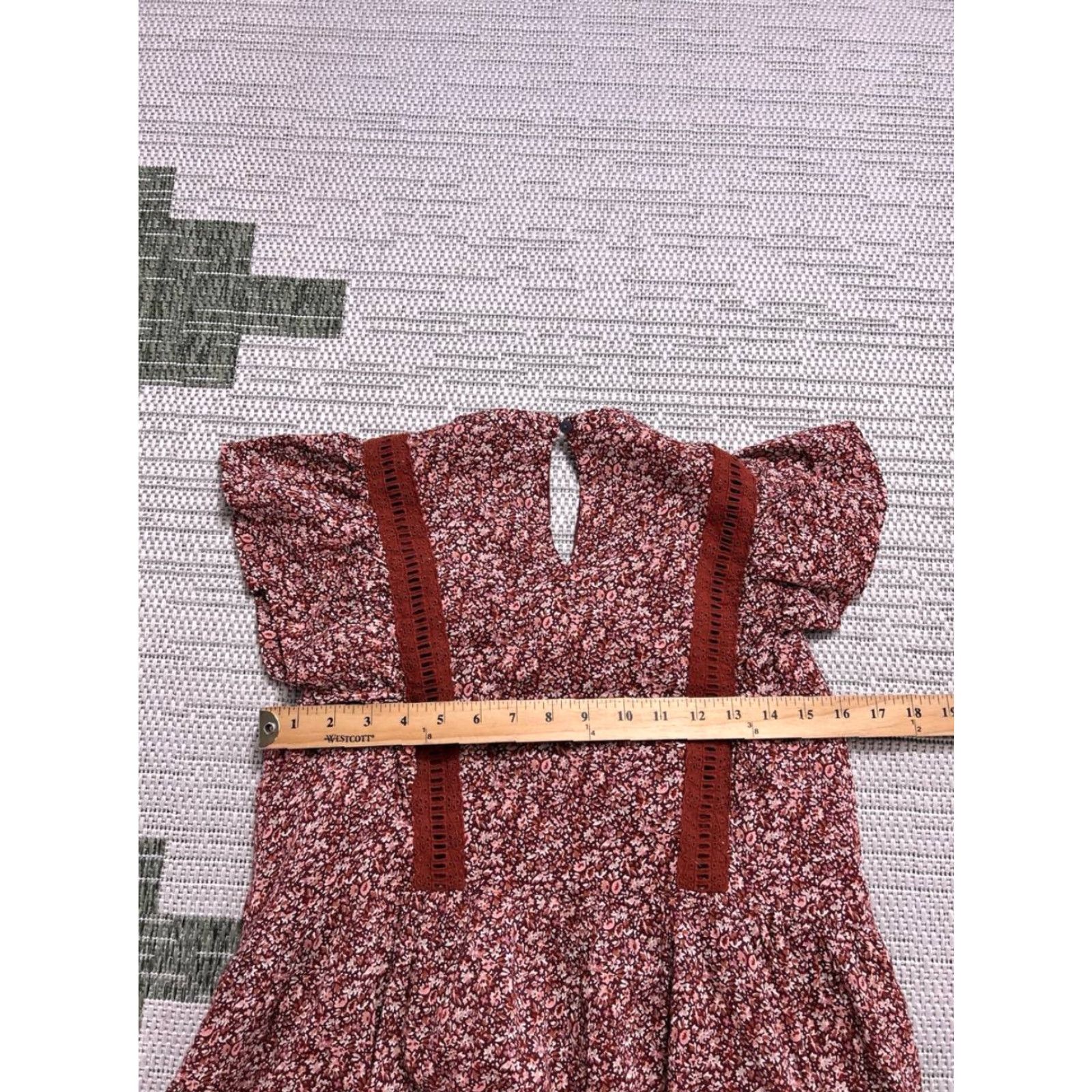 Madewell Madewell Dress Womens Small Brown Floral Cotton Blend Blouson Size S / US 4 / IT 40 - 5 Thumbnail