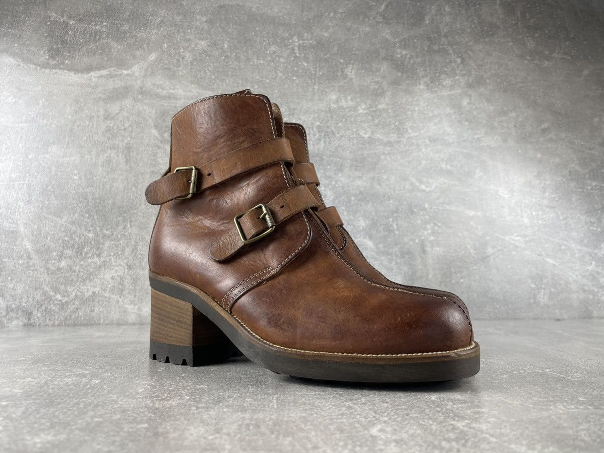 VIC MATI Vic Matié Avant Garde Leather Buckle Ankle Boots Brown Size US 8 / IT 38 - 2 Thumbnail